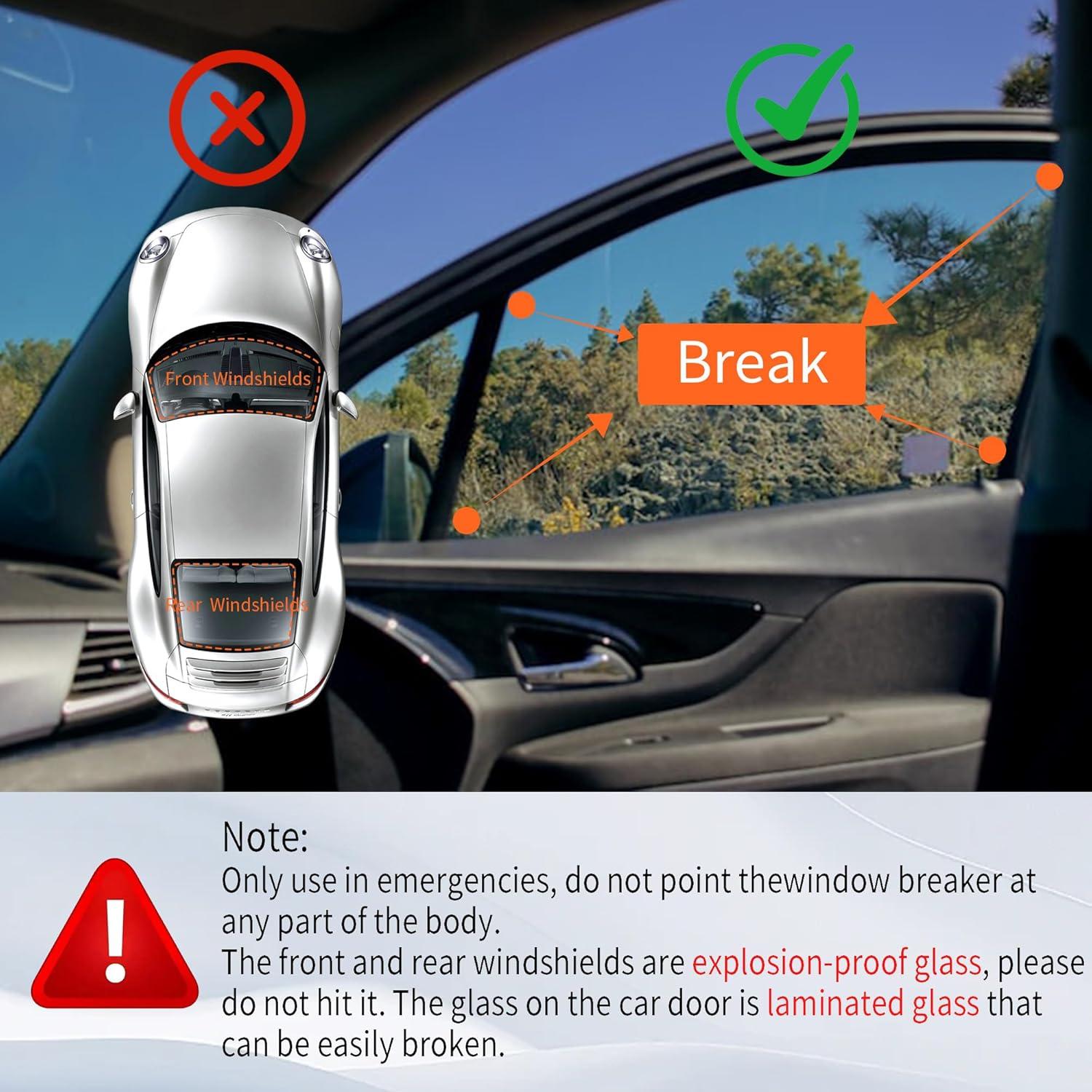 Herramienta de Escape 3 en 1 Fonestuff - Rompe Ventanas y Cortador de Cinturón