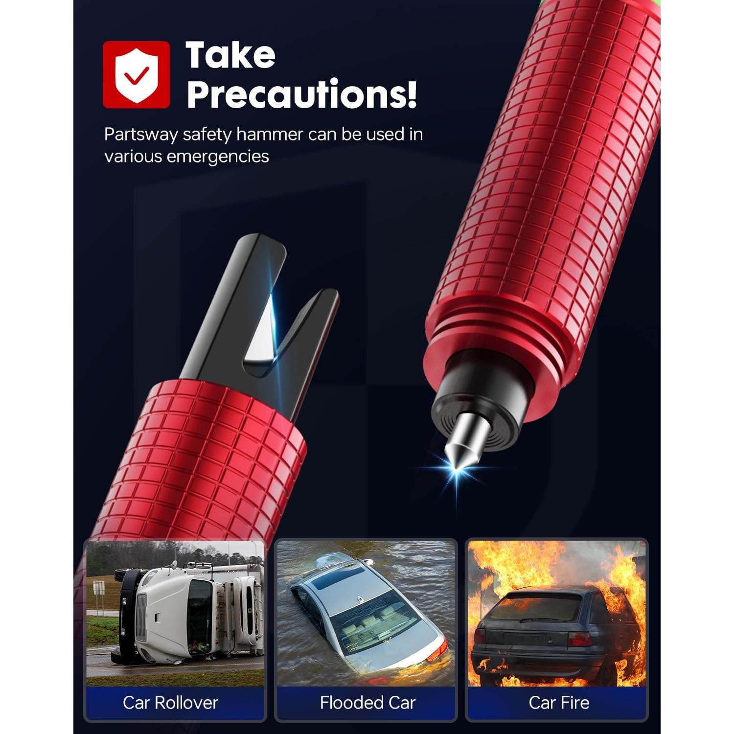 Cortador de Cinturón y Rompedor de Ventanas PARTSWAY 2 en 1