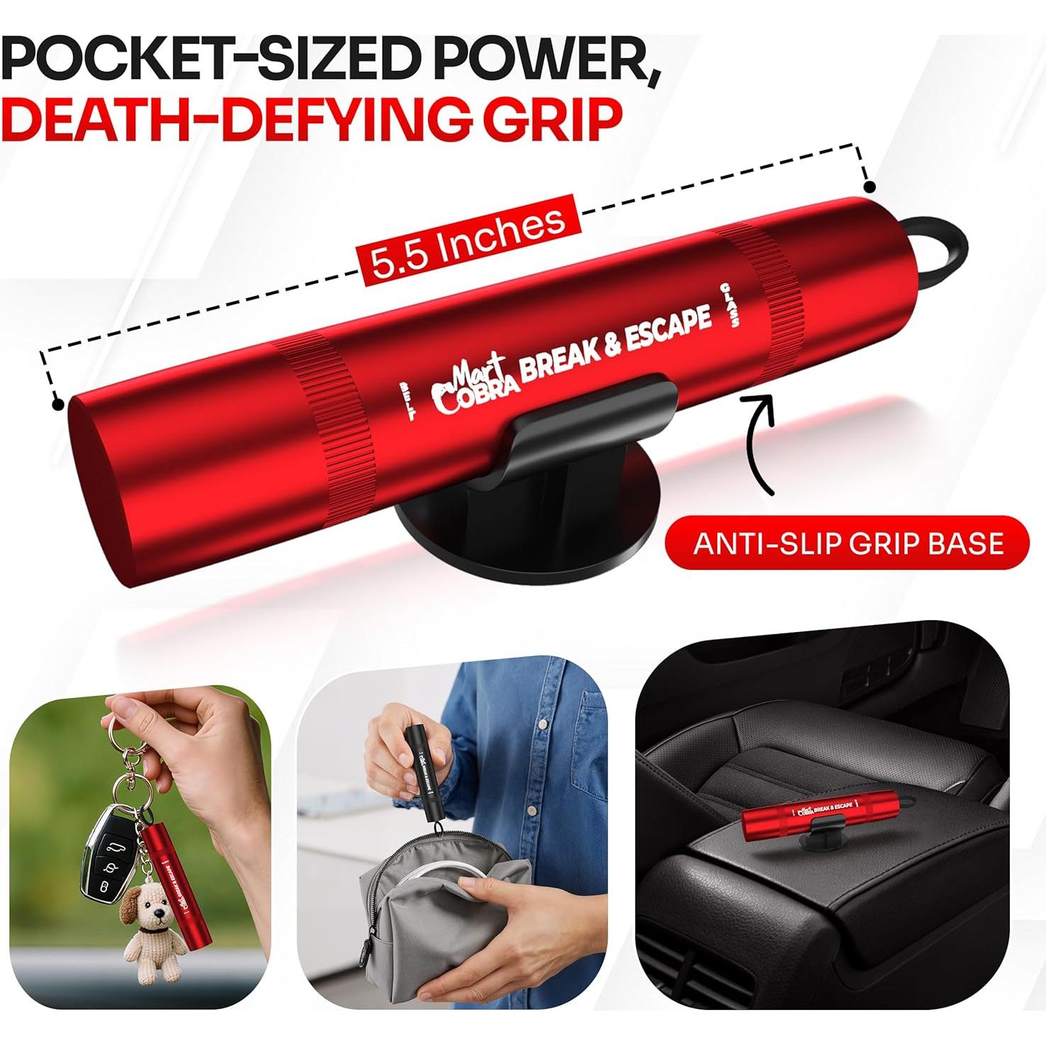 Herramienta Rompe Ventanas y Cortador de Cinturones Mart Cobra