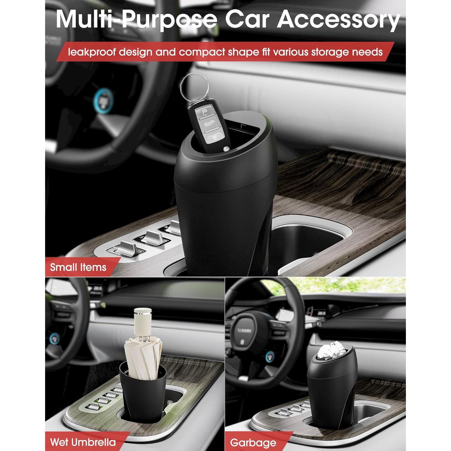 Basurero de Auto Aujen - 2 Piezas, Compacto y Fácil de Limpiar