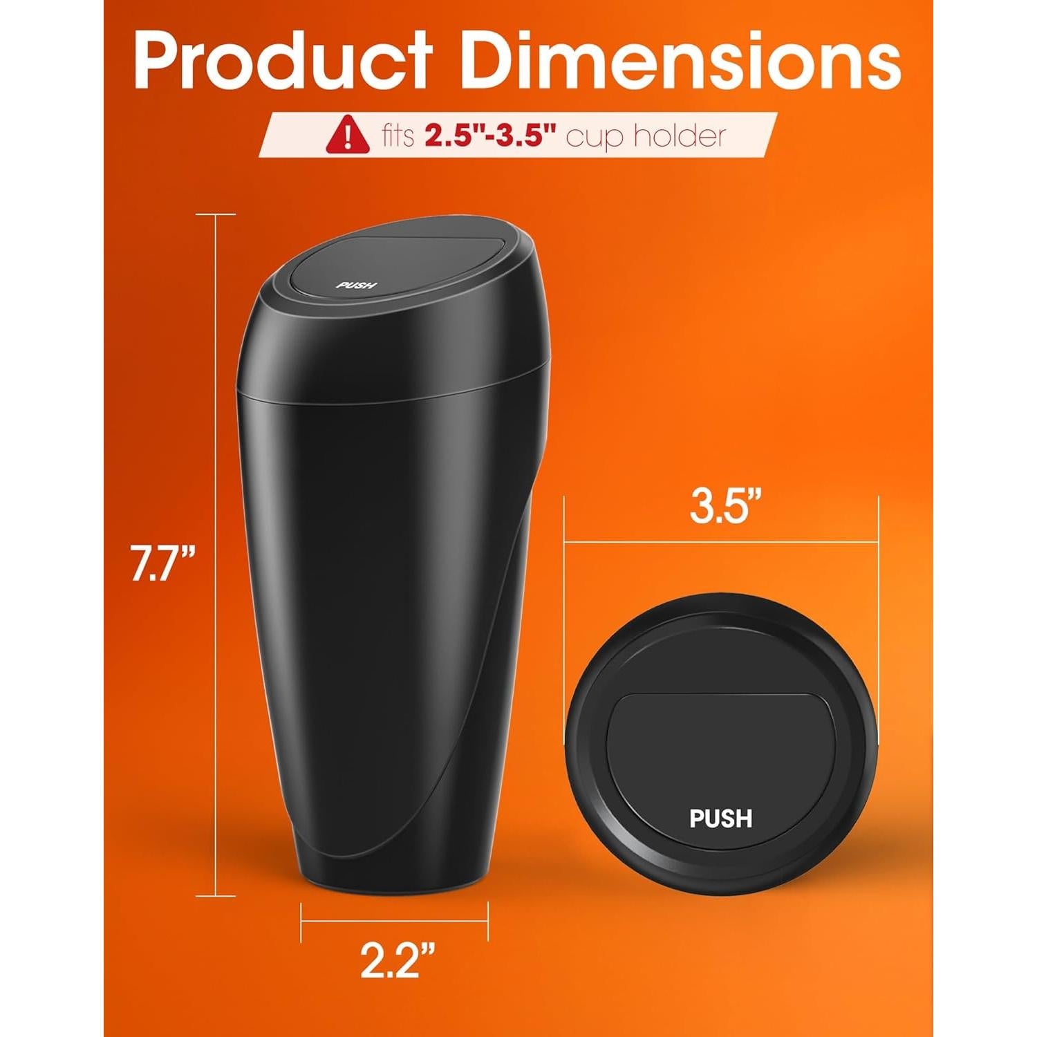 Basurero de Auto Aujen - 2 Piezas, Compacto y Fácil de Limpiar