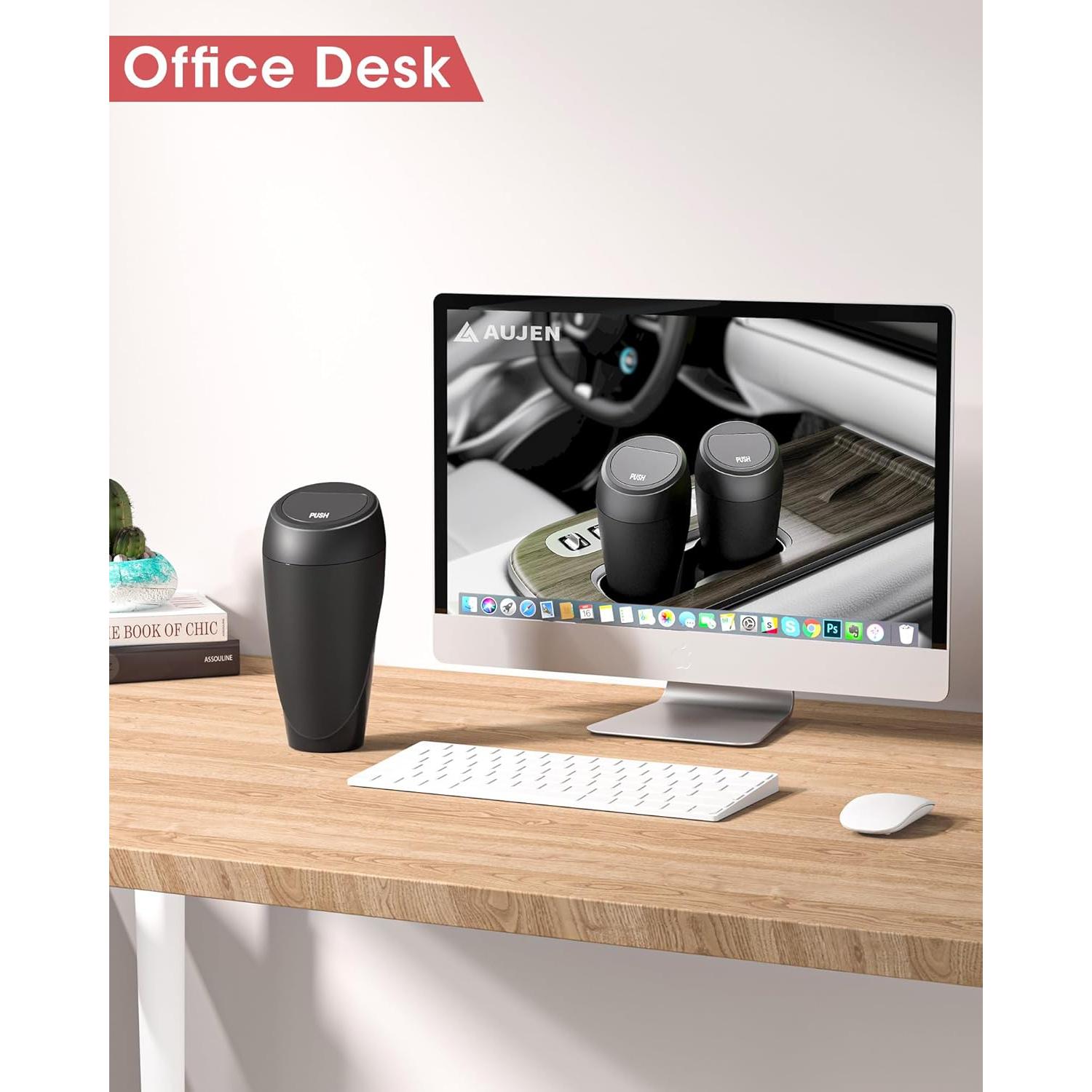 Basurero de Auto Aujen - 2 Piezas, Compacto y Fácil de Limpiar