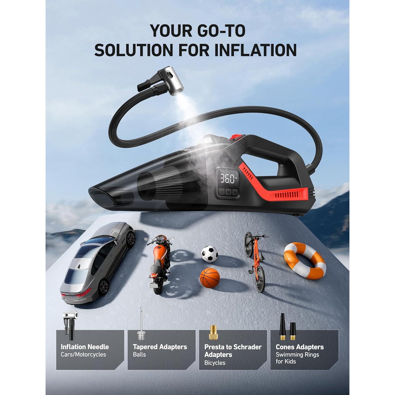 Compresor de Aire Portátil AstroAI AIRUN V3 4-en-1 150 PSI