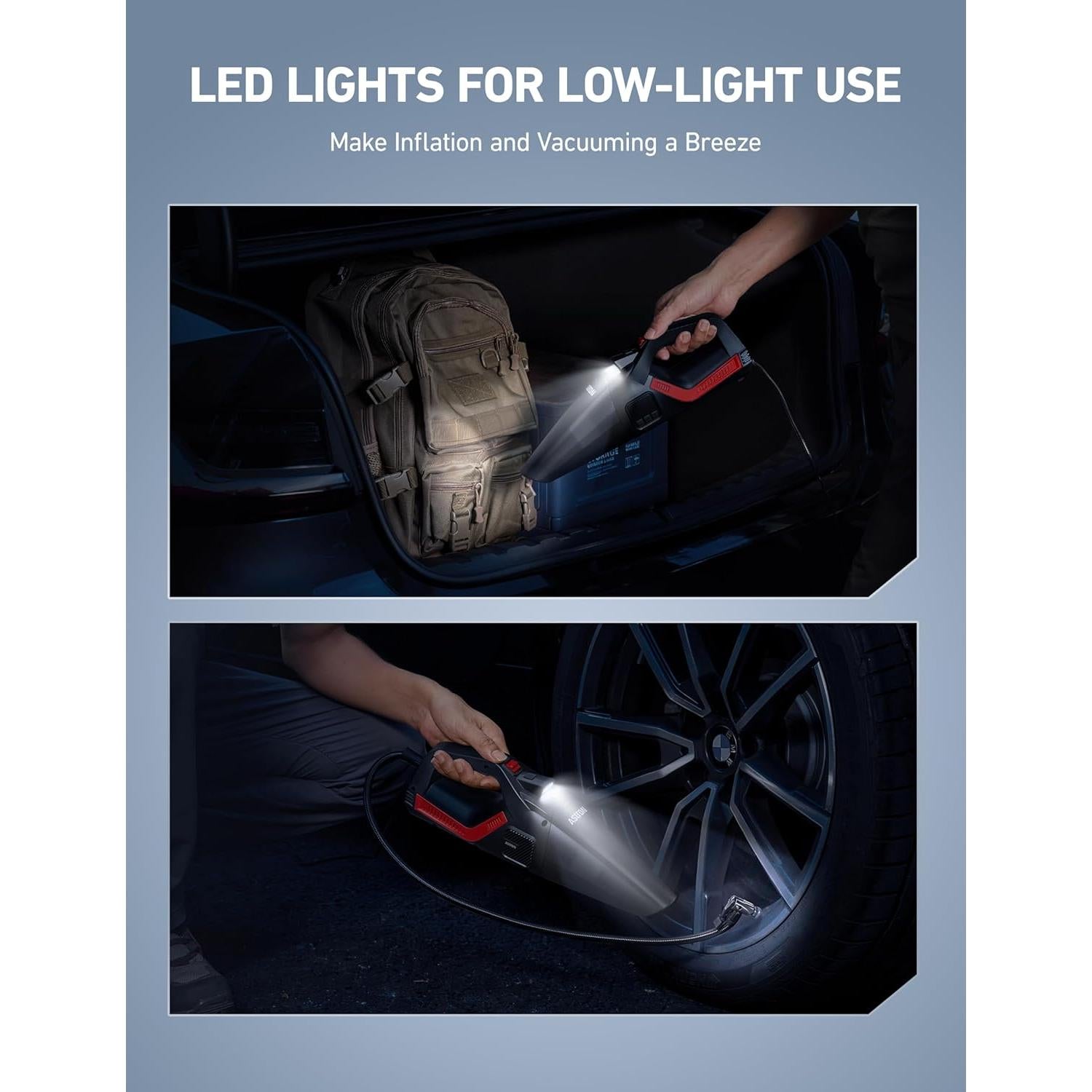 Compresor de Aire Portátil AstroAI AIRUN V3 4-en-1 150 PSI