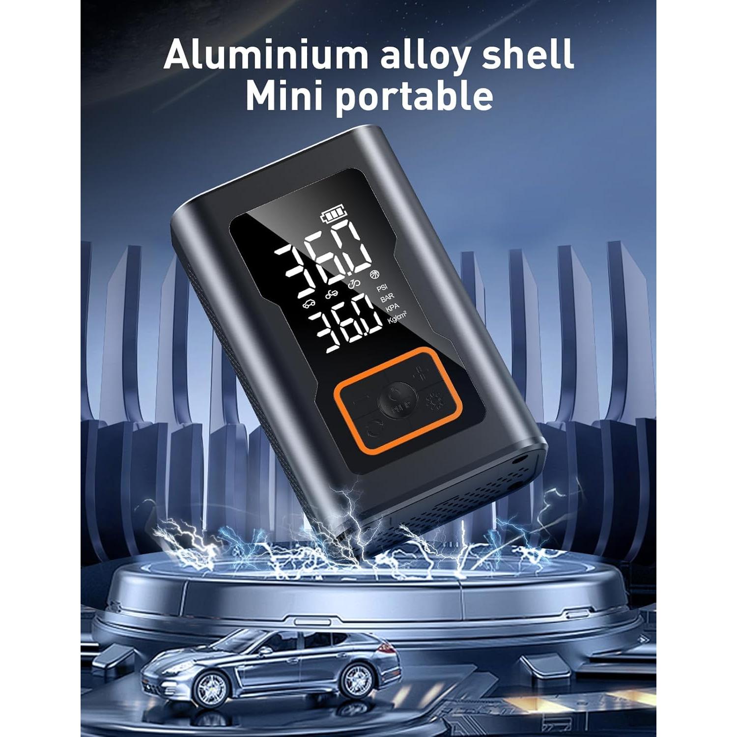 Compresor de Aire Portátil PUFLAT 150 PSI con Luz LED