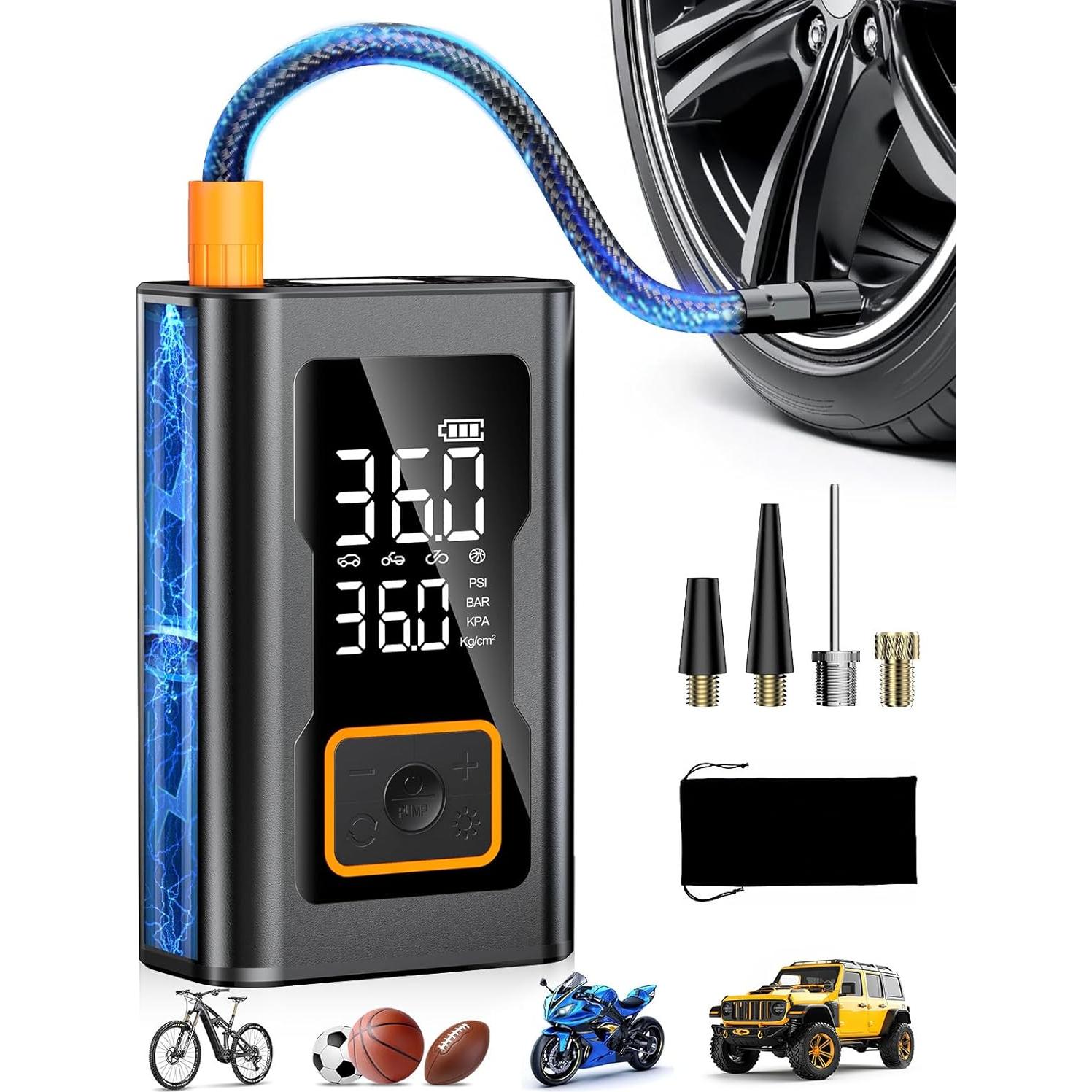 Compresor de Aire Portátil PUFLAT 150 PSI con Luz LED