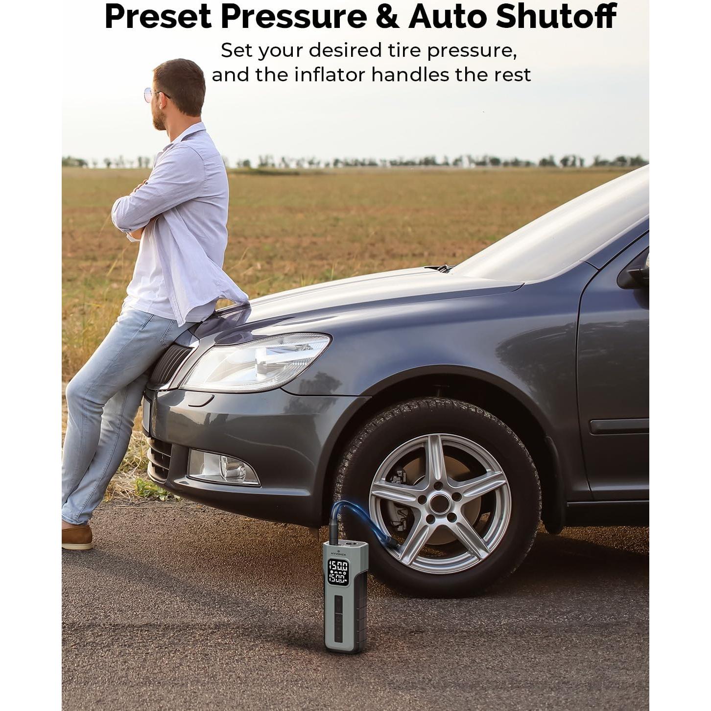 Compresor de Aire Portátil HYVOHEX 150 PSI con Manómetro Digital