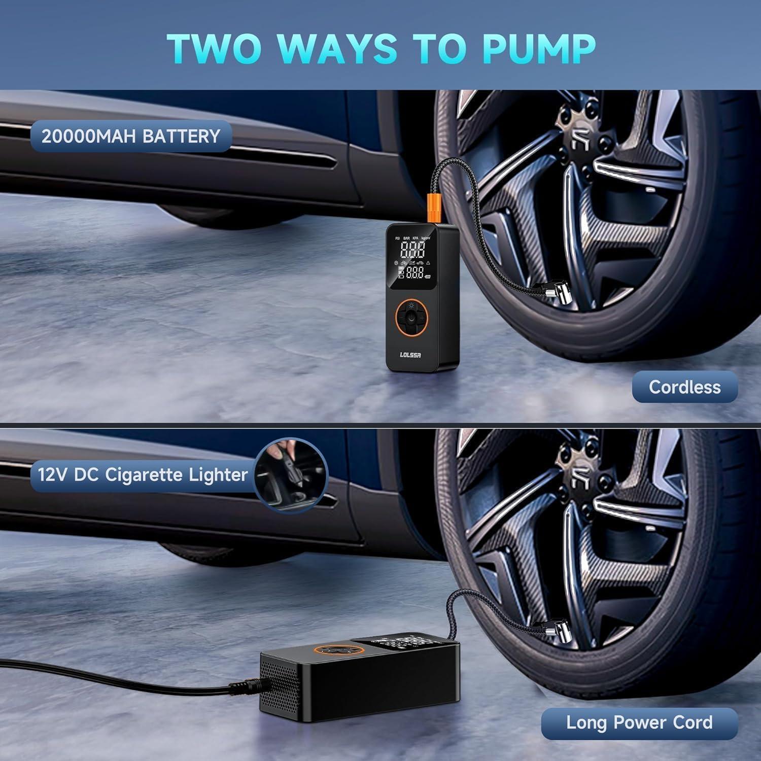 Compresor de Aire Portátil LOLSSA 150PSI Inflador de Neumáticos