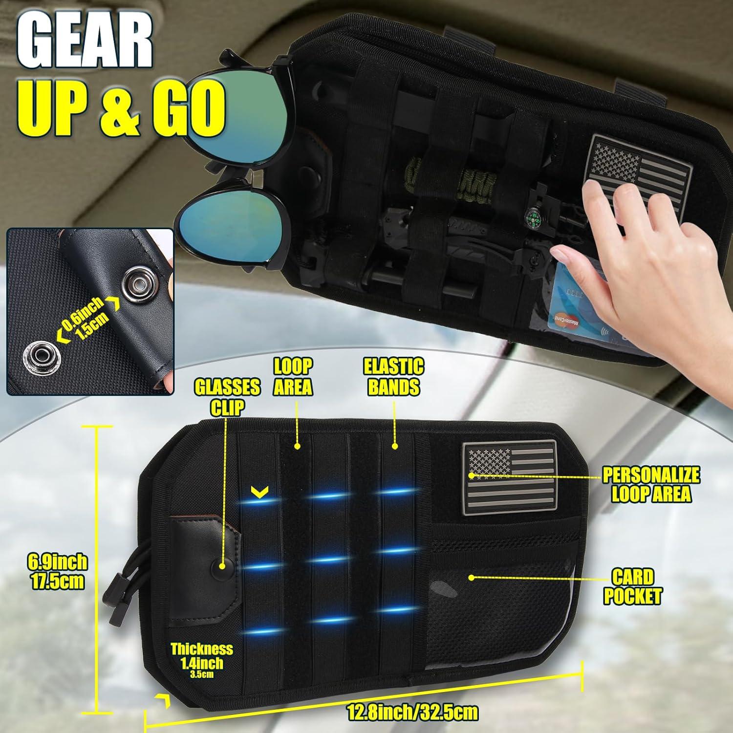 Organizador de Visera Molle Lephyon para Coche Negro 331g