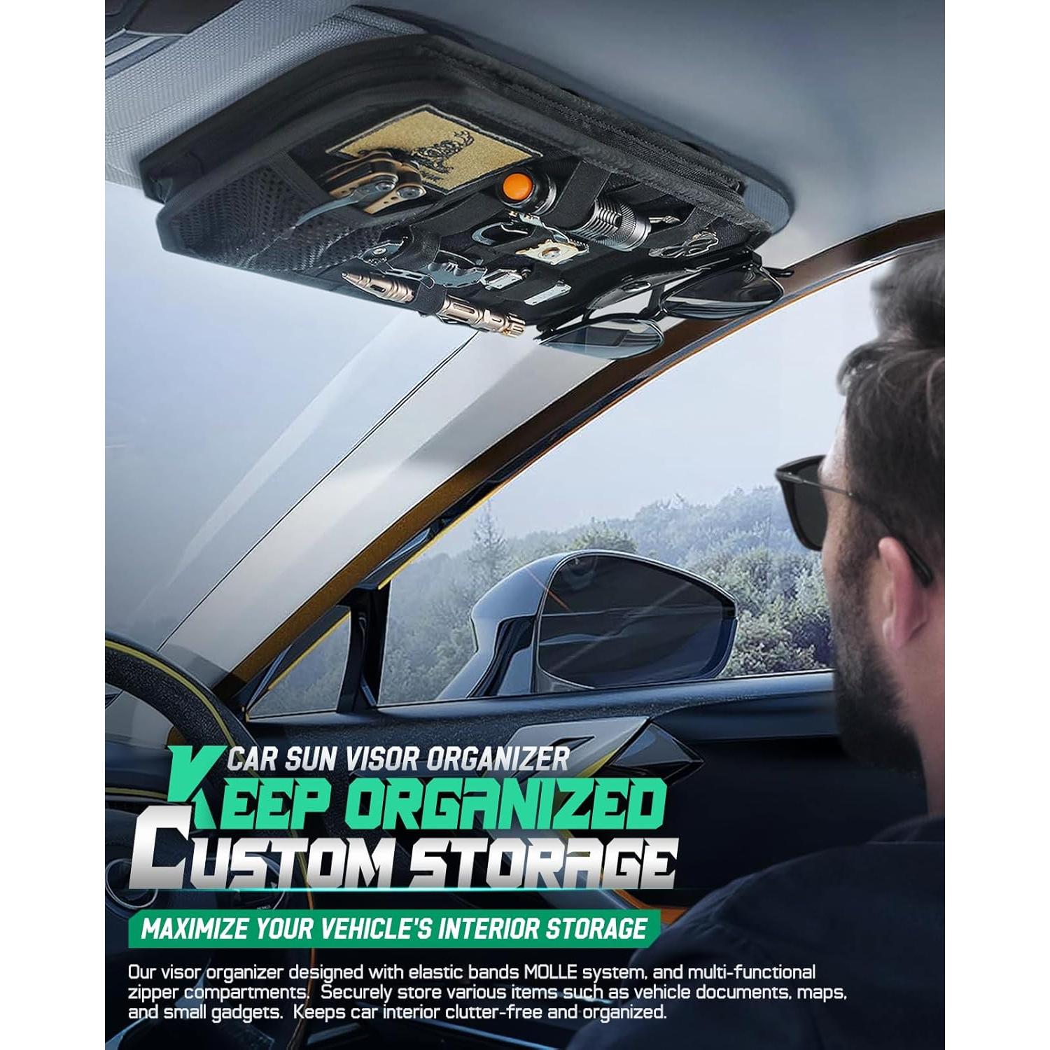 Organizador de Visera Táctico LIVANS Molle Negro 32.5x17.5cm