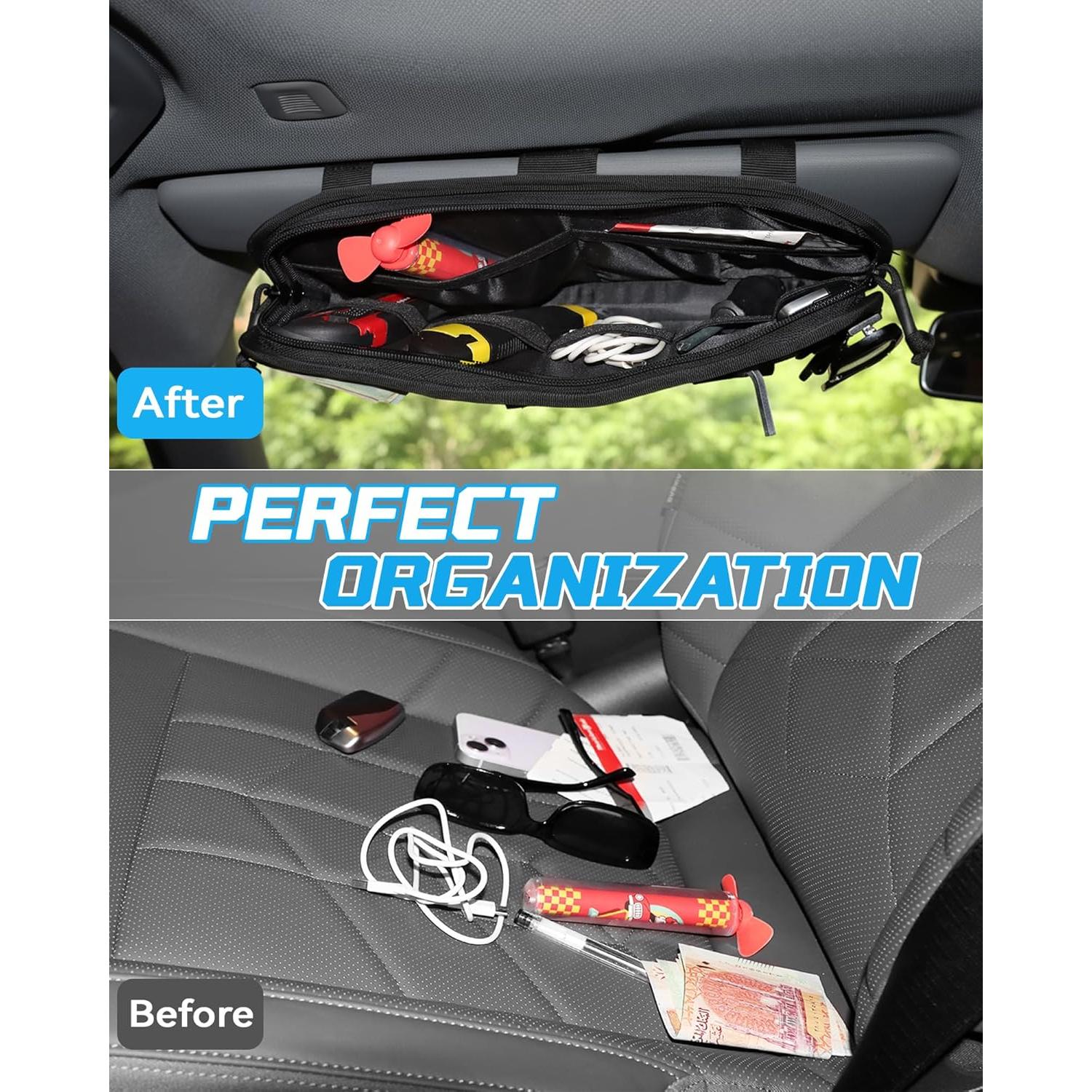 Organizador de Visera de Coche KUKANTST, Nylon 1000D, Ajustable