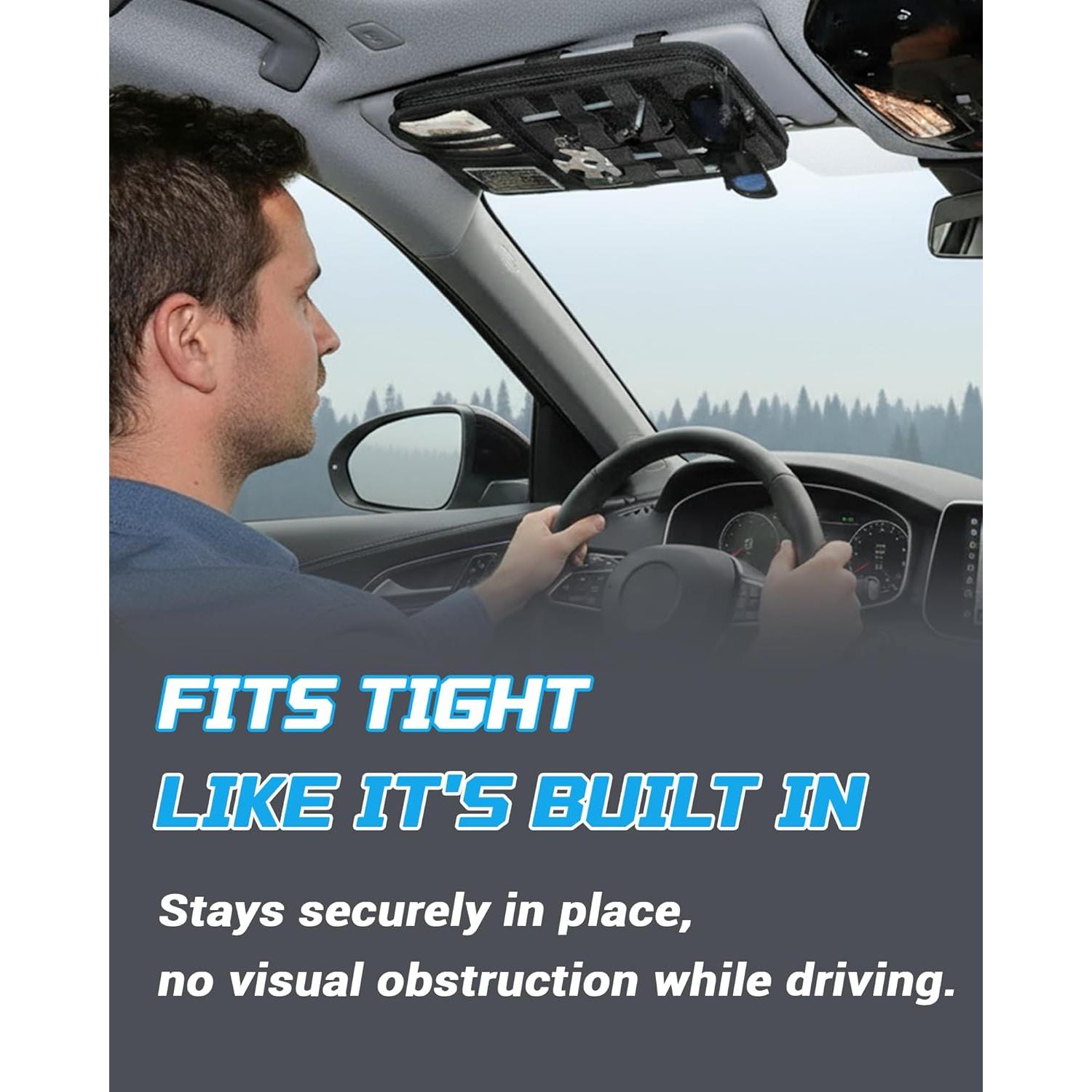 Organizador de Visera de Coche KUKANTST, Nylon 1000D, Ajustable