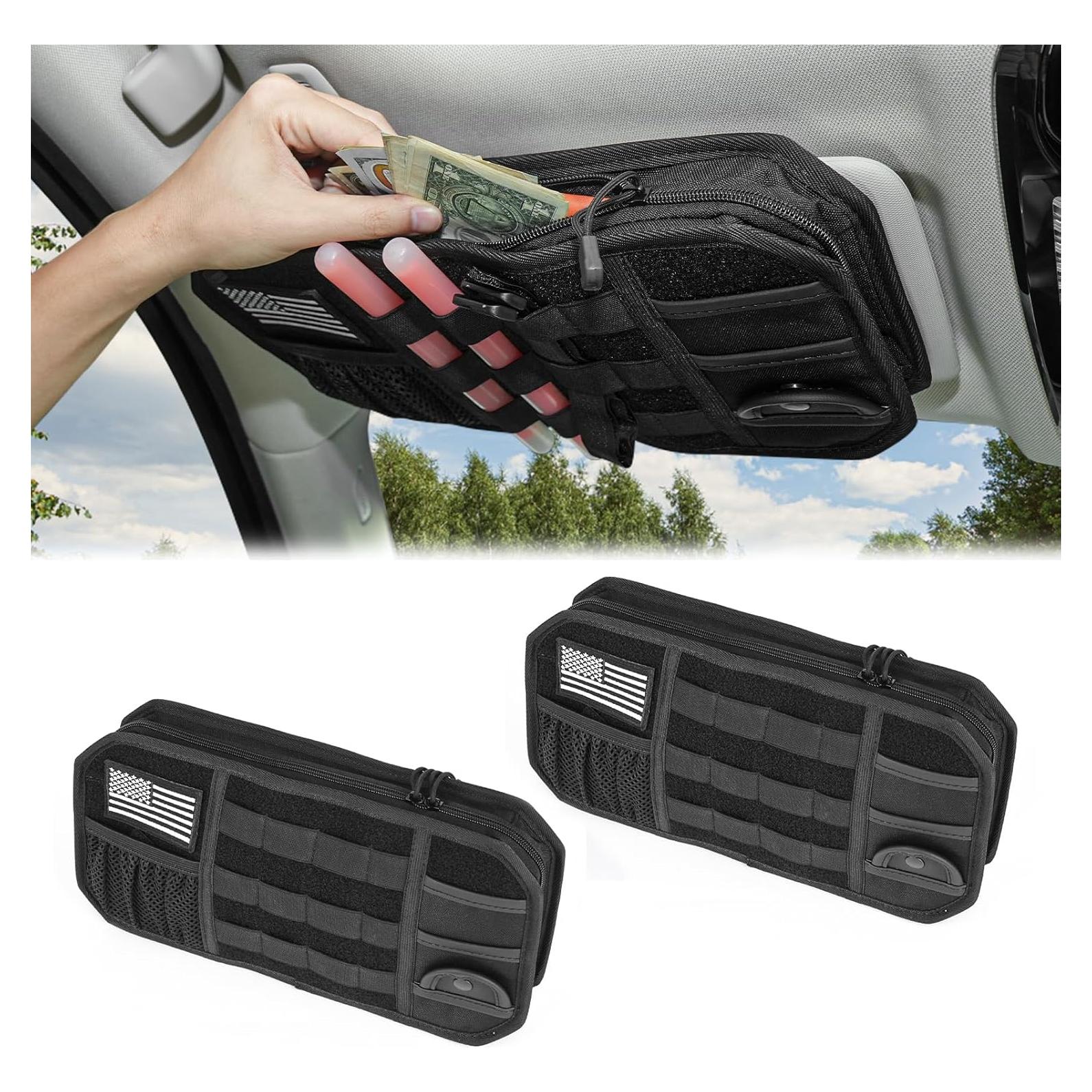 Organizador de Visera de Coche MAIKER con Cremallera y Molle