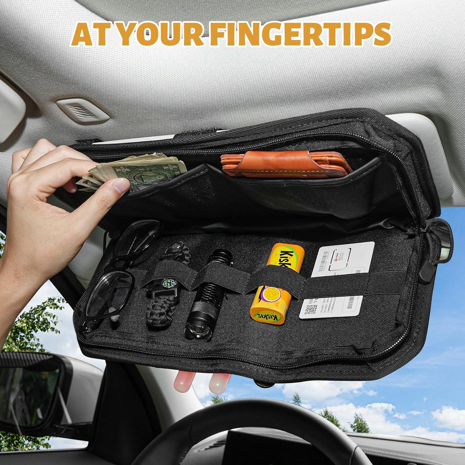 Organizador de Visera de Coche MAIKER con Cremallera y Molle