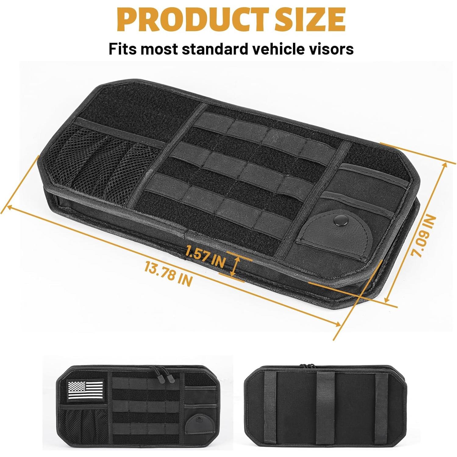 Organizador de Visera de Coche MAIKER con Cremallera y Molle