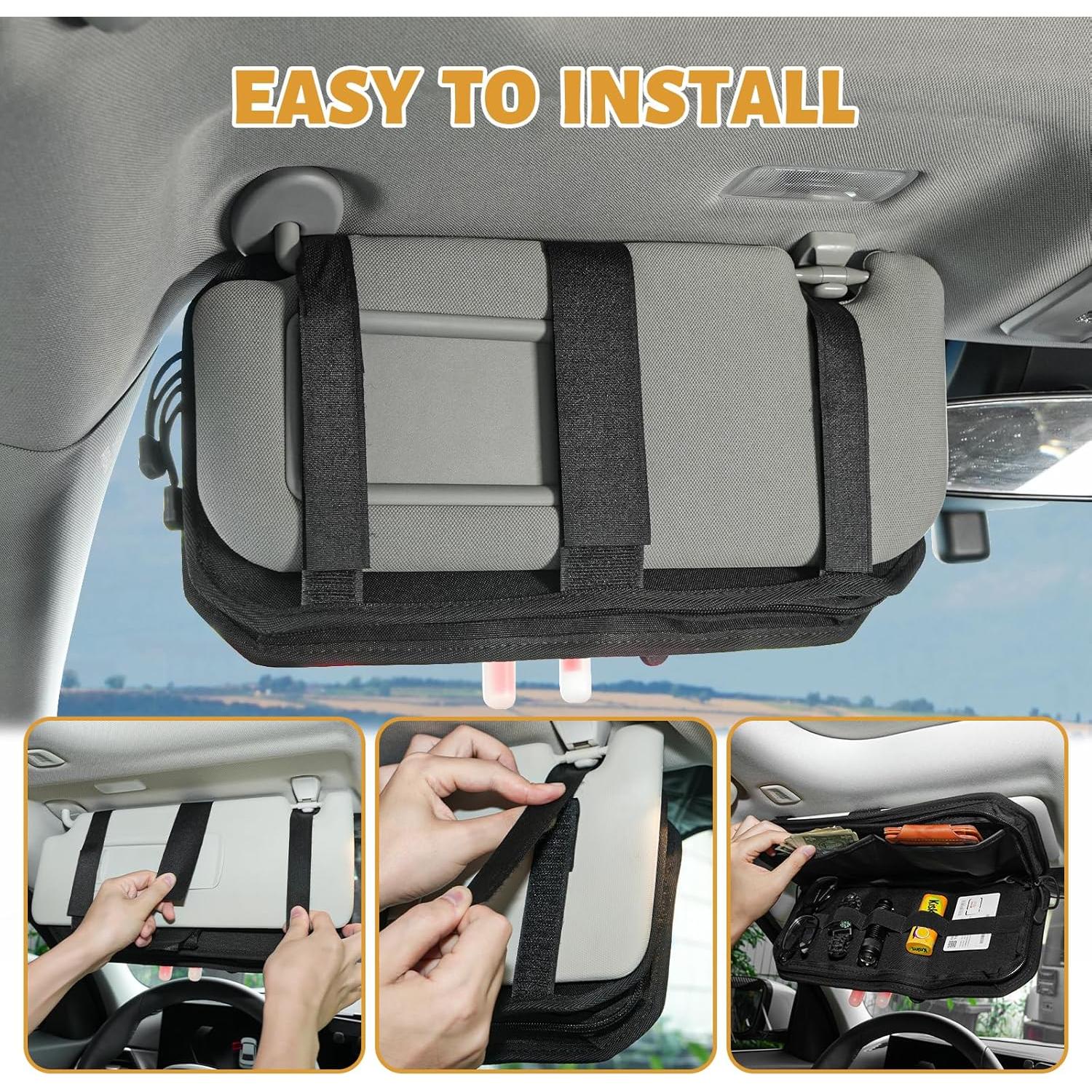 Organizador de Visera de Coche MAIKER con Cremallera y Molle