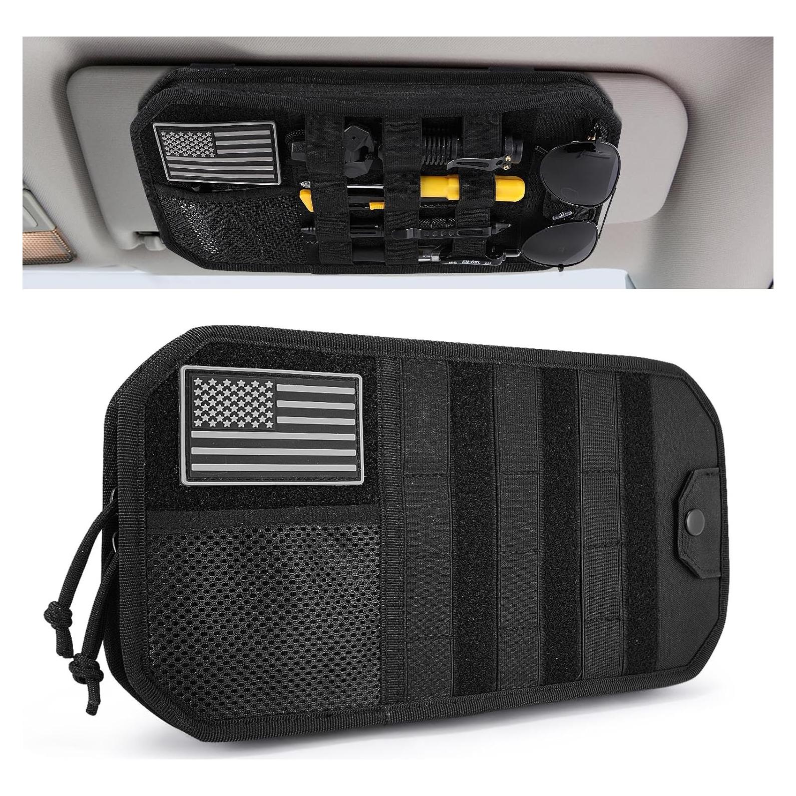 Organizador de Visera Solar Denchy 32.5x17.8cm Táctico Negro