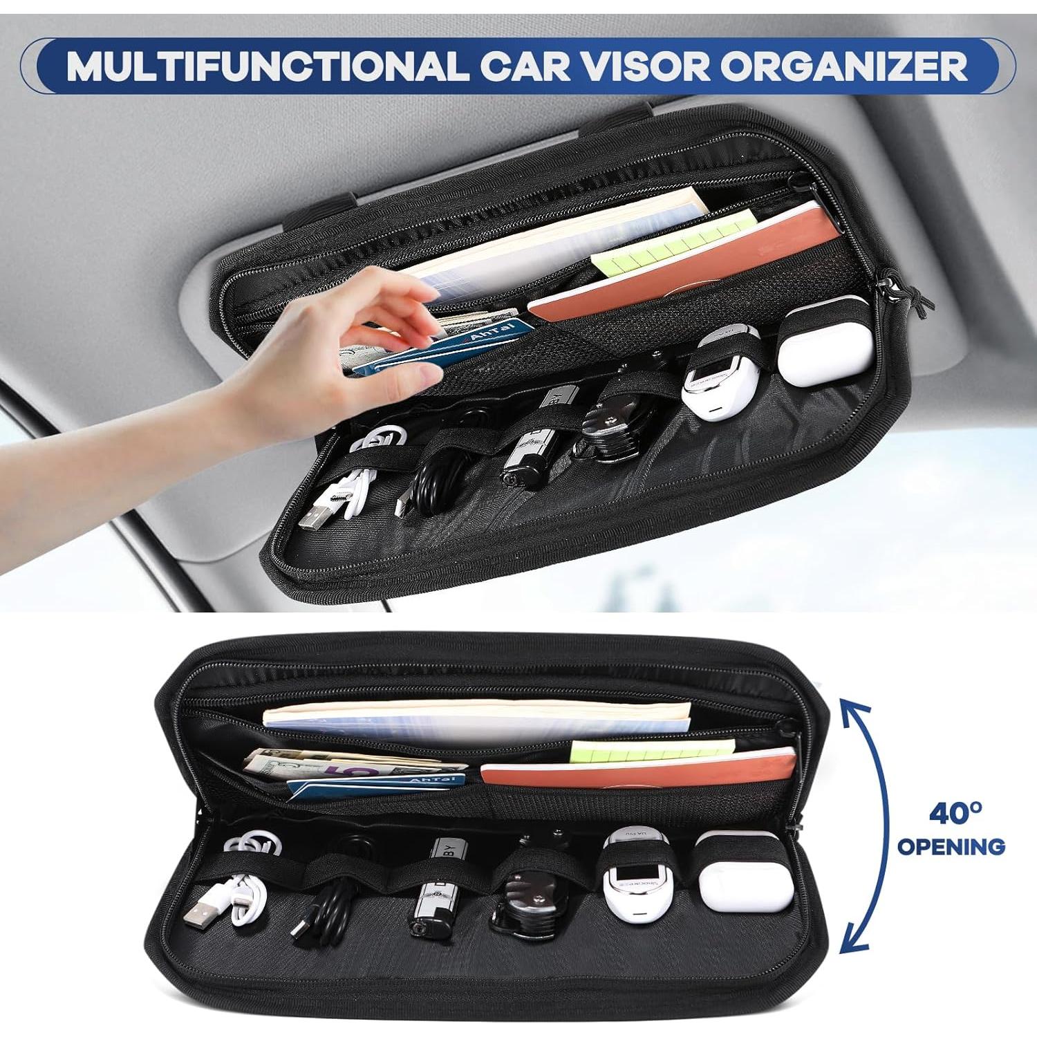 Organizador de Visera Solar Denchy 32.5x17.8cm Táctico Negro