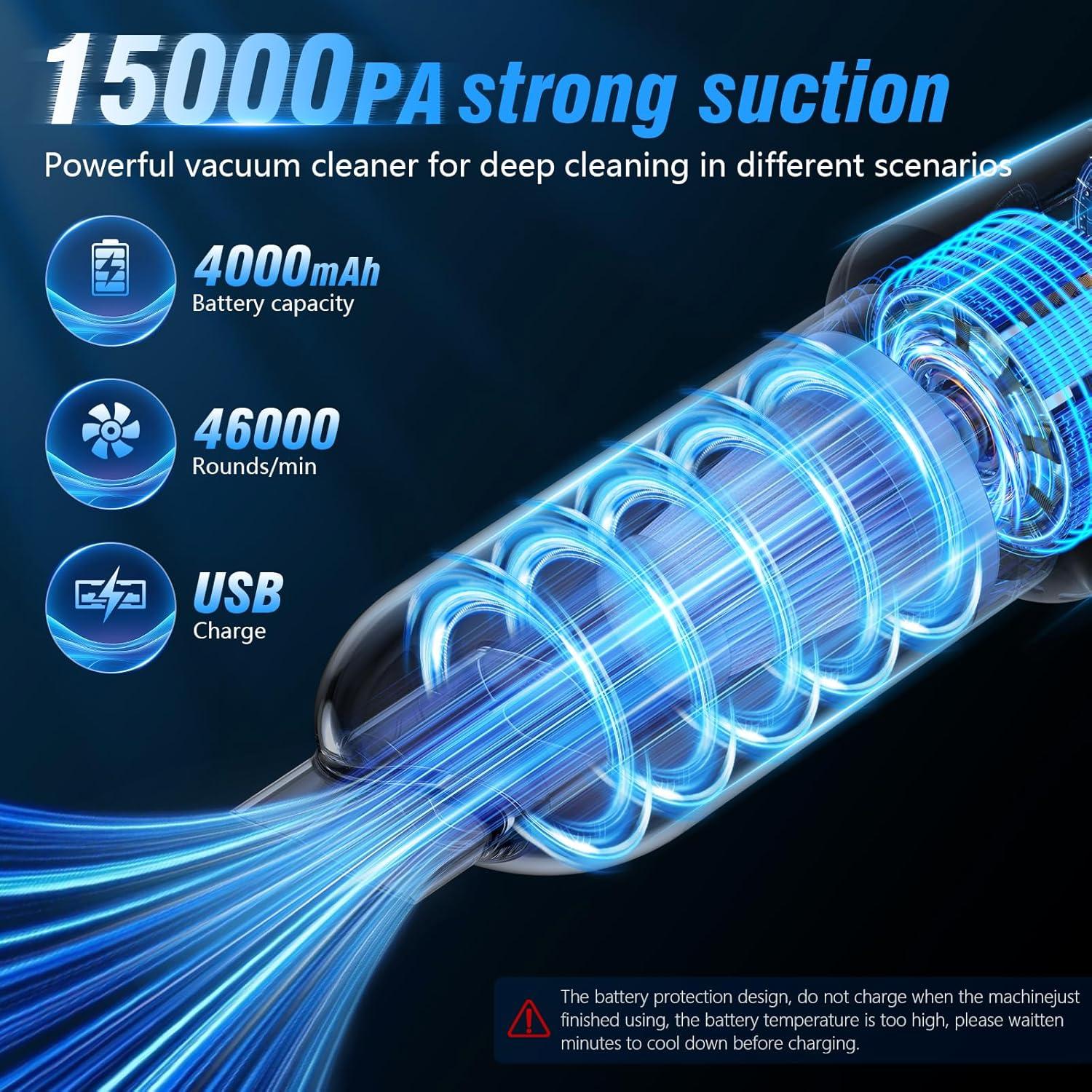 Aspiradora Portátil Inalámbrica IHE HL-107-1 15000Pa 120W