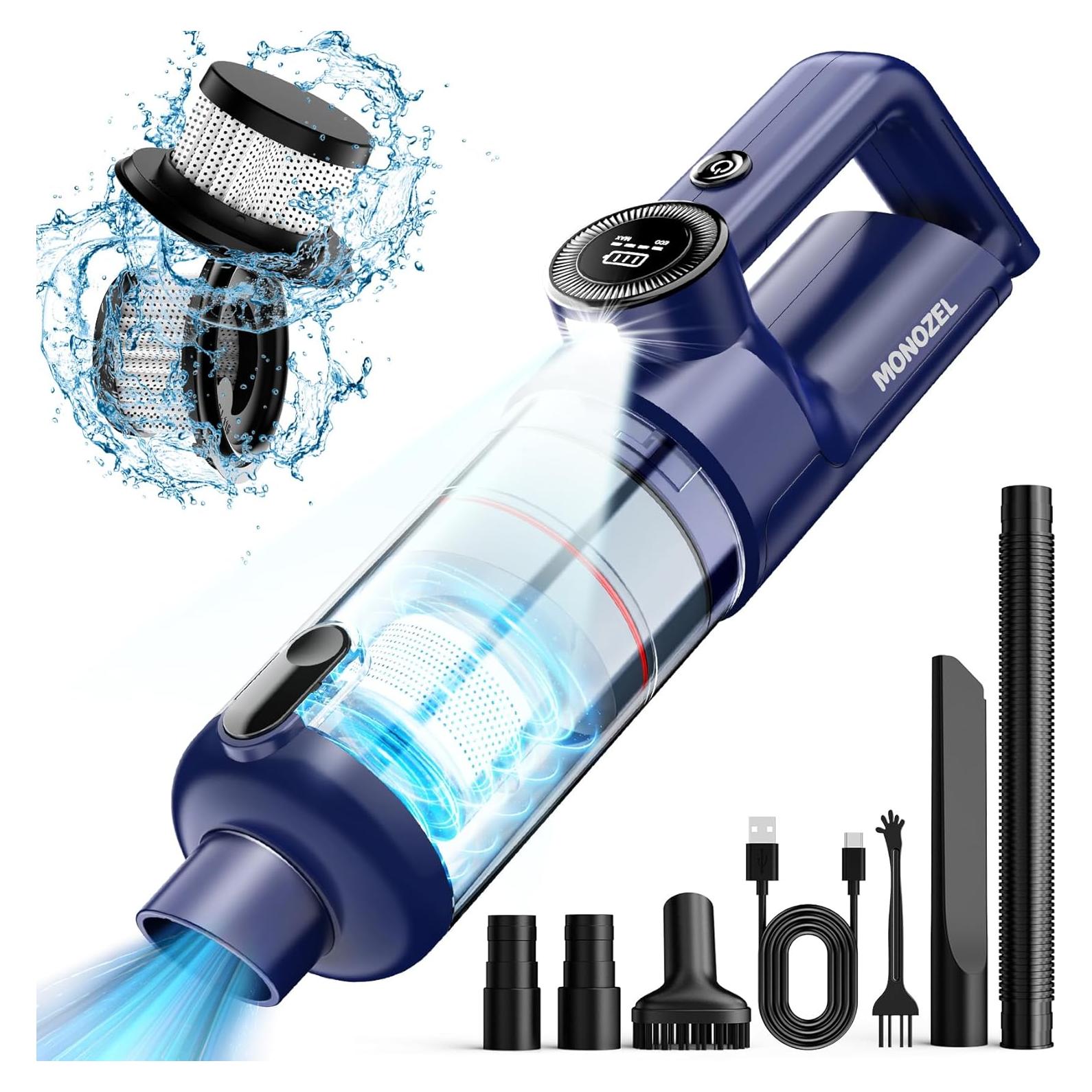 Aspiradora de Mano Inalámbrica MONOZEL VC028 15000Pa Luz LED