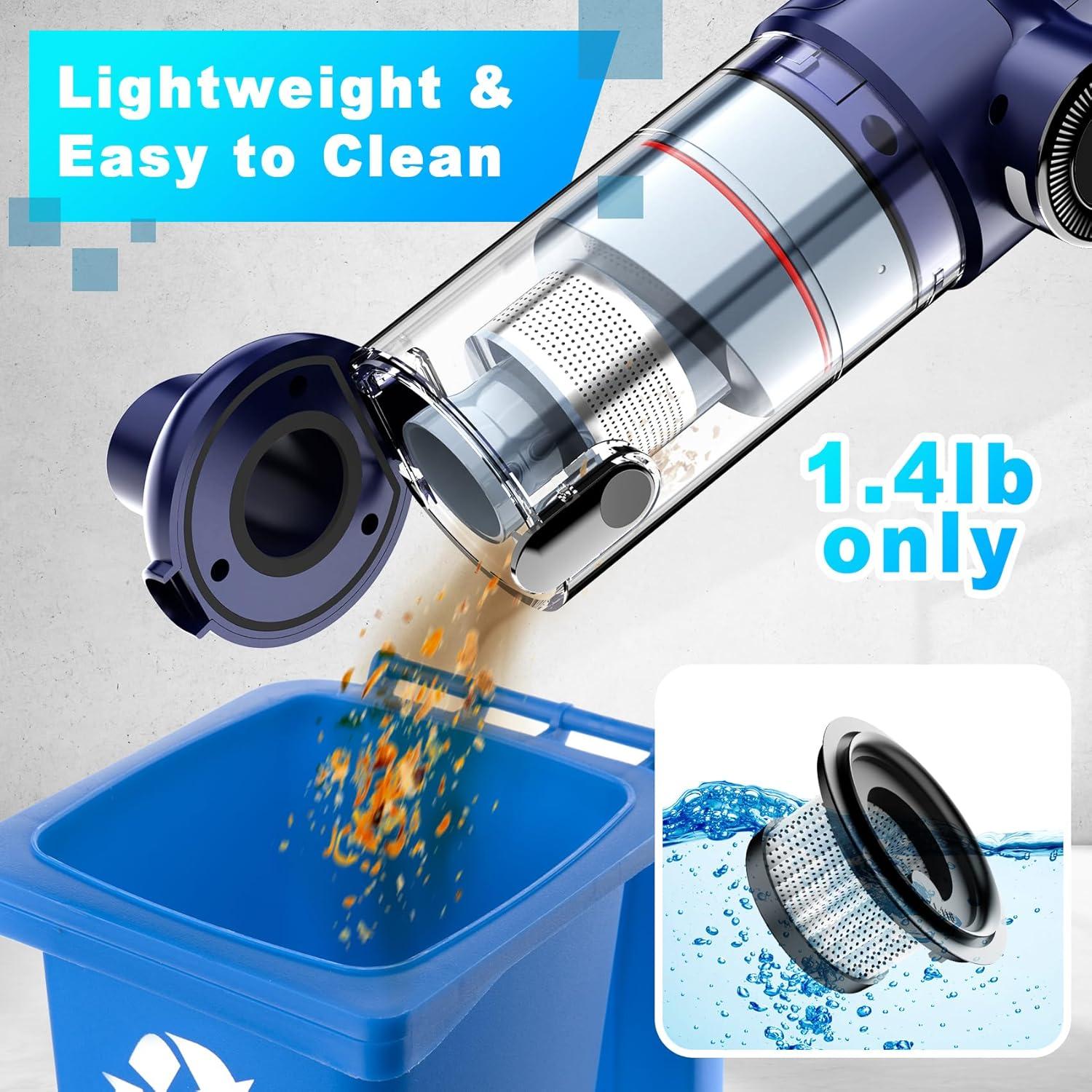 Aspiradora de Mano Inalámbrica MONOZEL VC028 15000Pa Luz LED