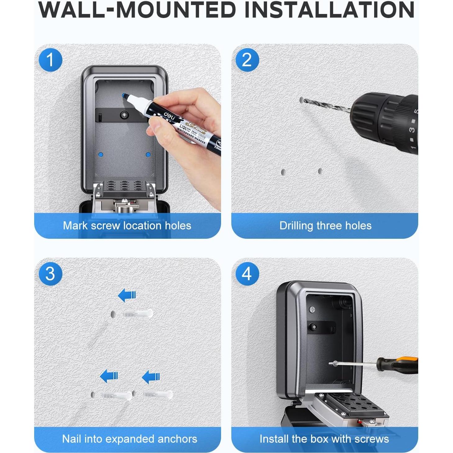 Caja de Seguridad Vewaci para Llaves con Código 12 Dígitos