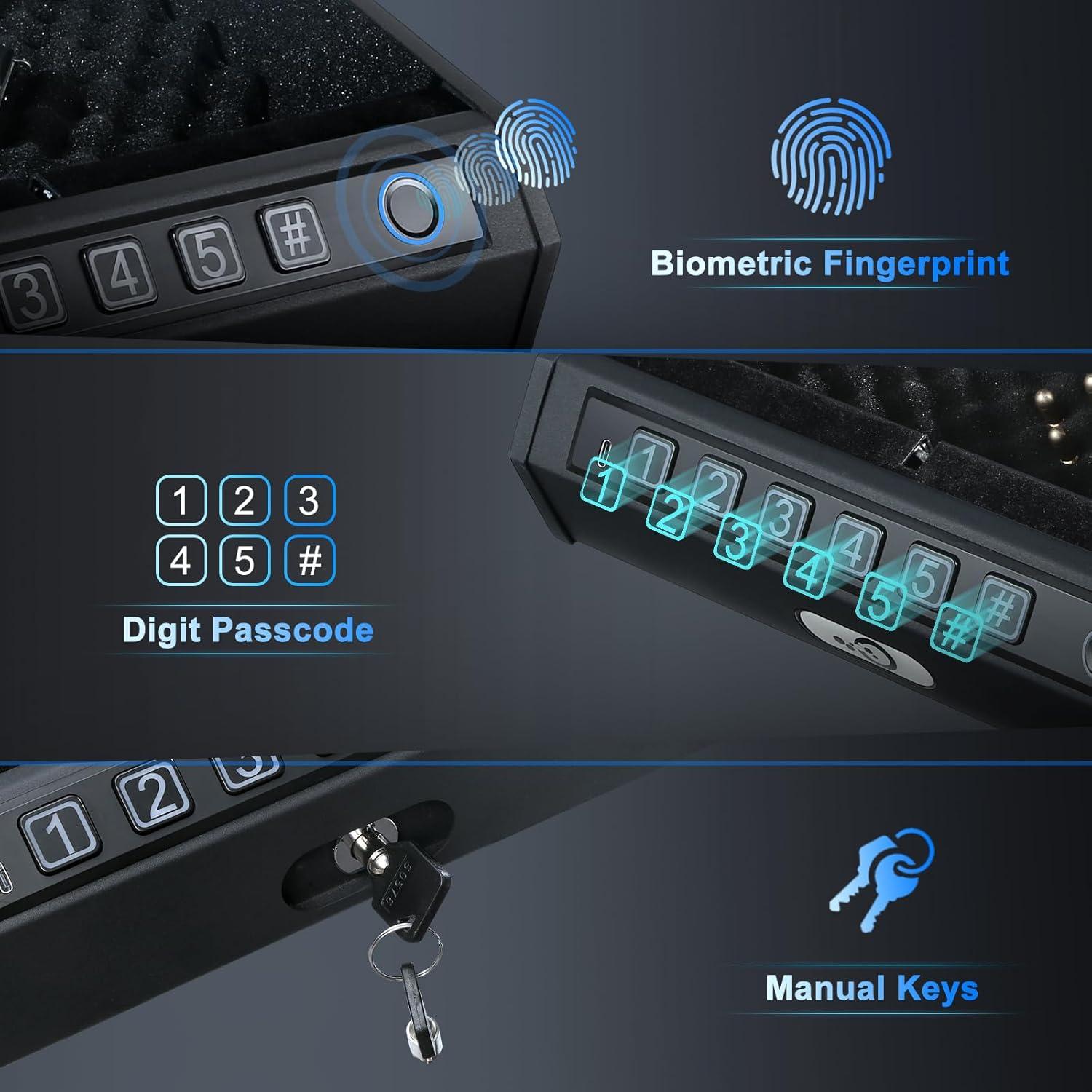 Caja Fuerte Biométrica TRRKO K2 para Pistolas - Acceso Rápido