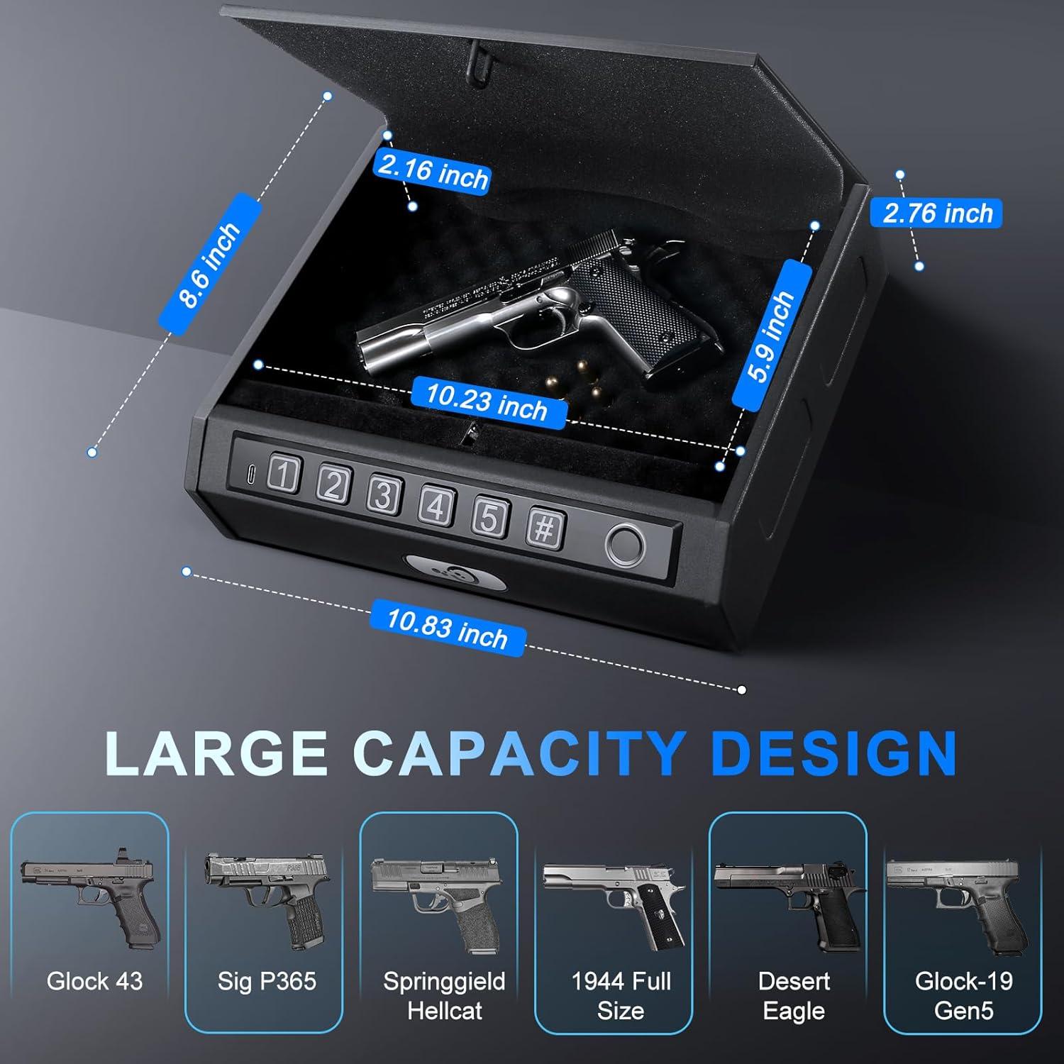 Caja Fuerte Biométrica TRRKO K2 para Pistolas - Acceso Rápido
