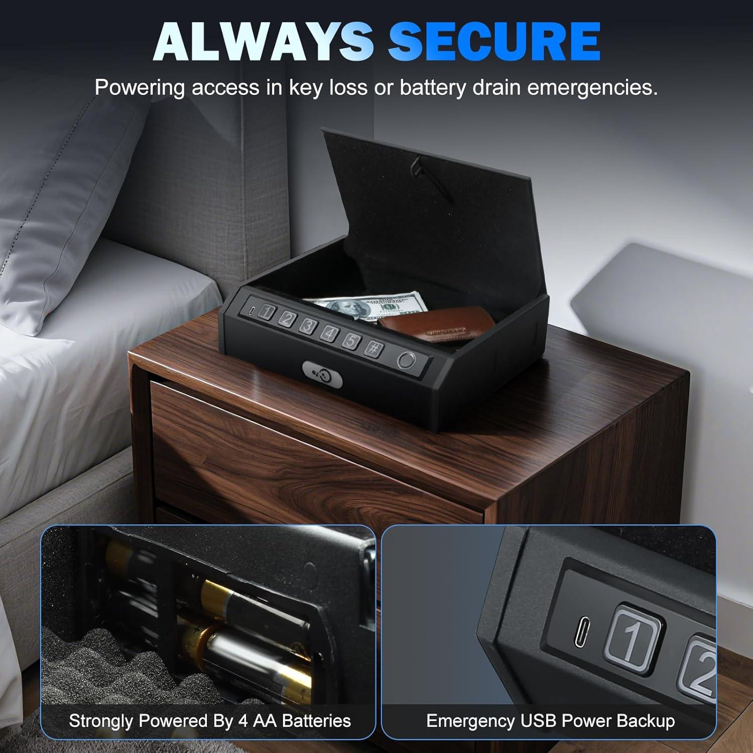 Caja Fuerte Biométrica TRRKO K2 para Pistolas - Acceso Rápido