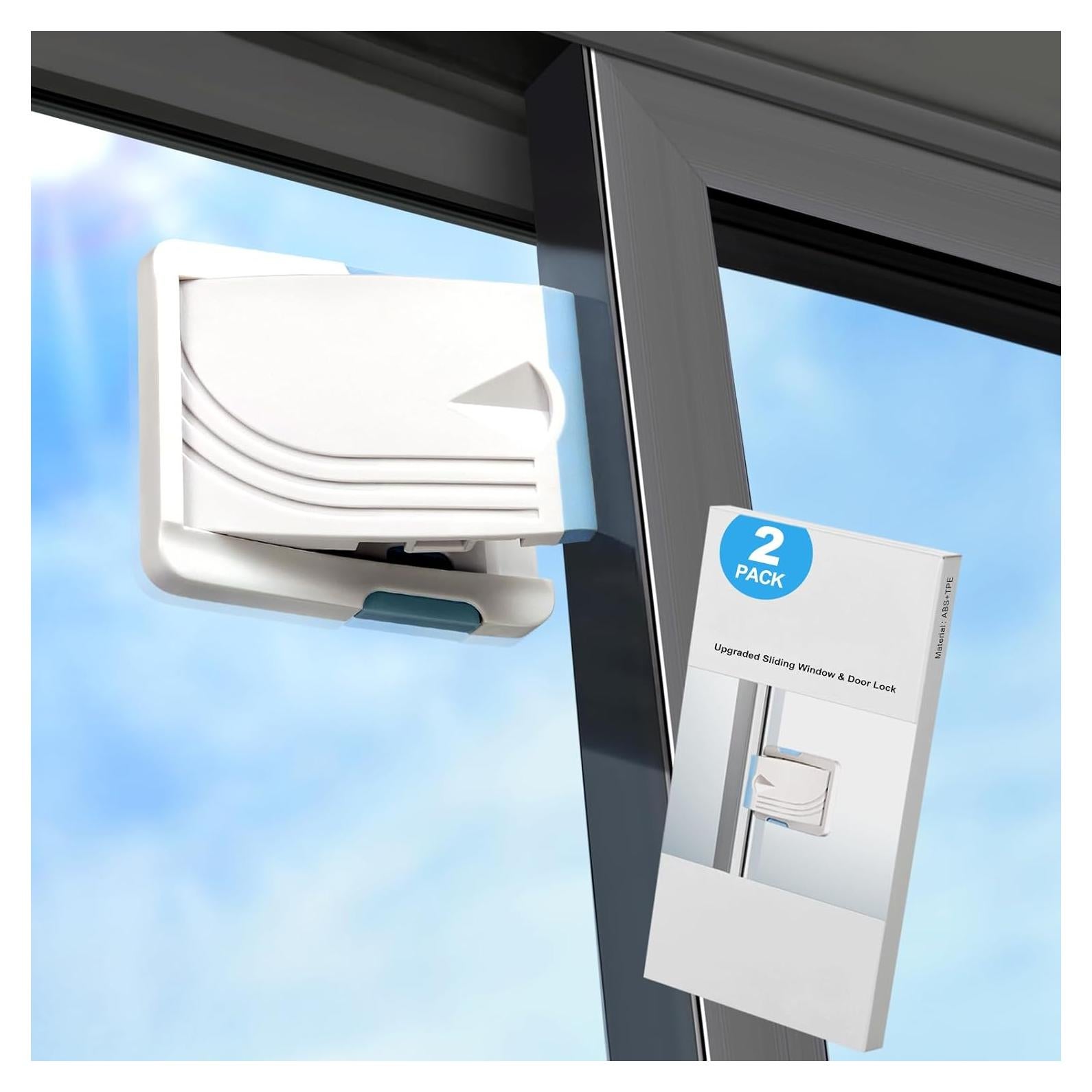 Cerradura de Seguridad Infantil para Puertas Deslizantes - 2 Pzs Azul