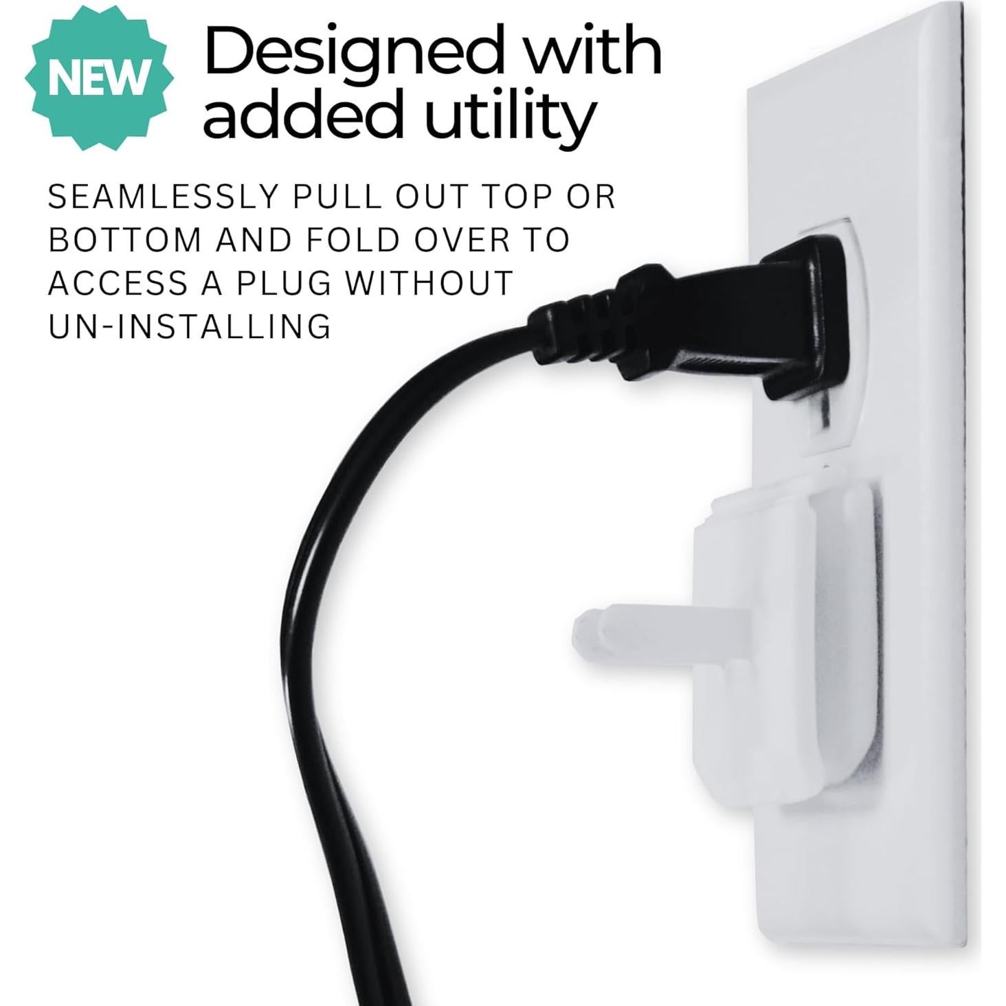 Cubiertas de Enchufe Doble Blancas Infant Tree - Paquete de 10