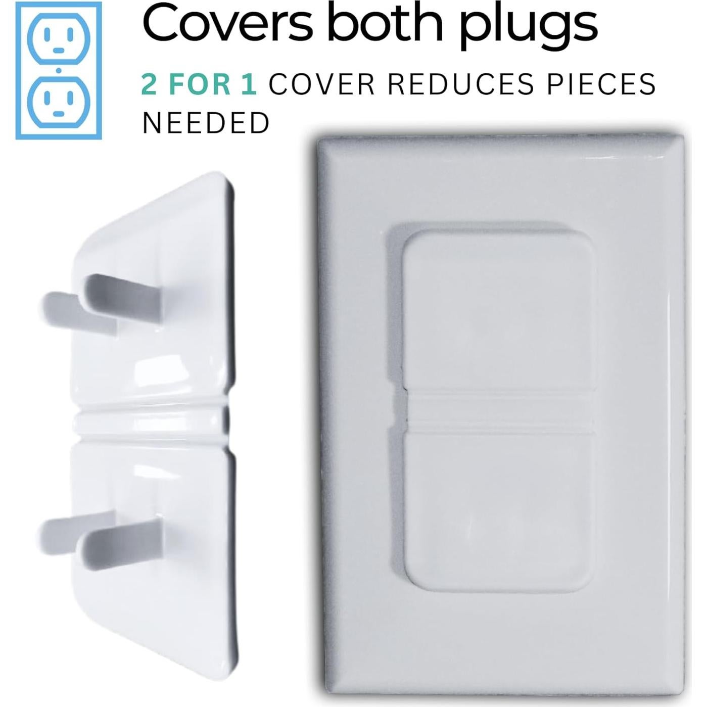 Cubiertas de Enchufe Doble Blancas Infant Tree - Paquete de 10