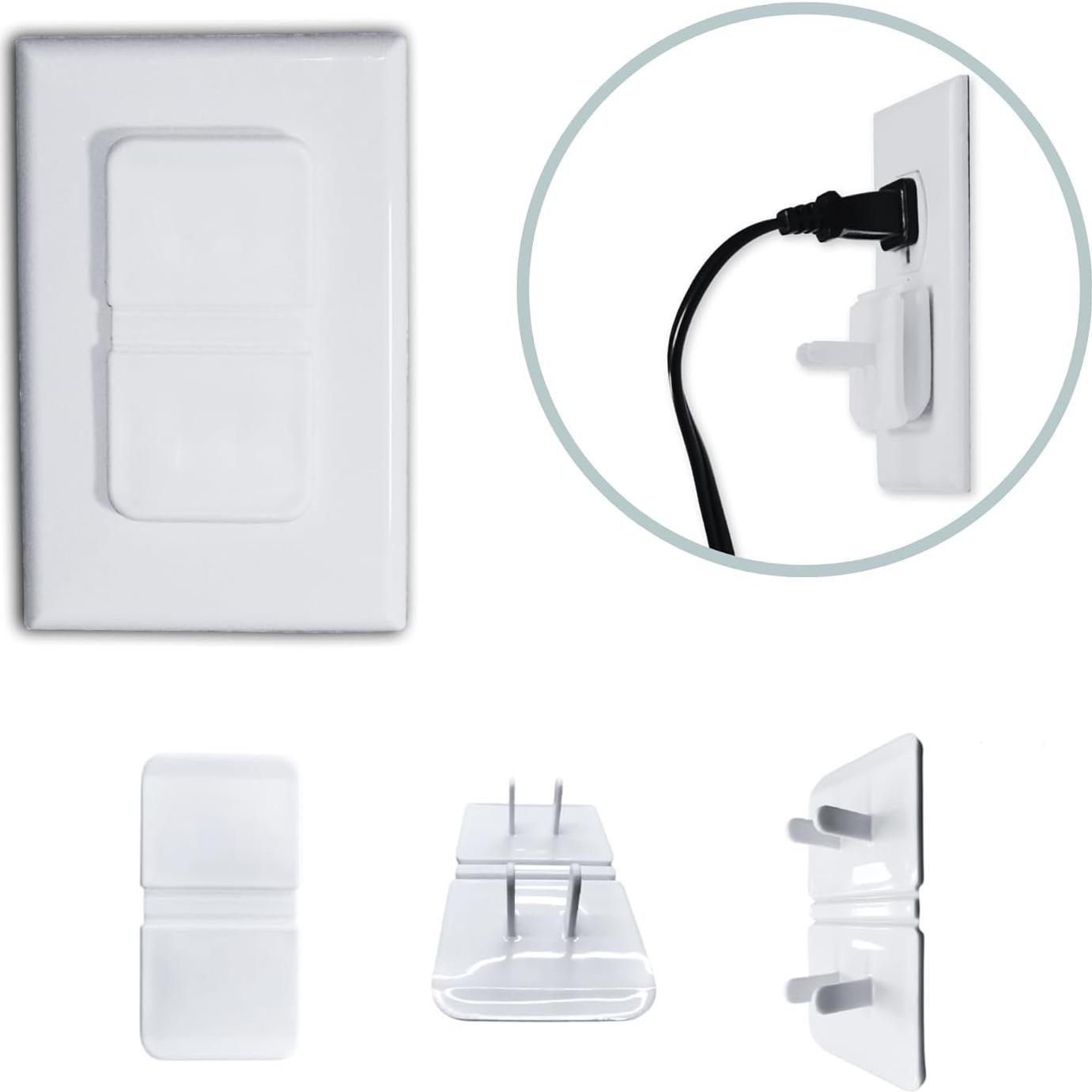 Cubiertas de Enchufe Doble Blancas Infant Tree - Paquete de 10