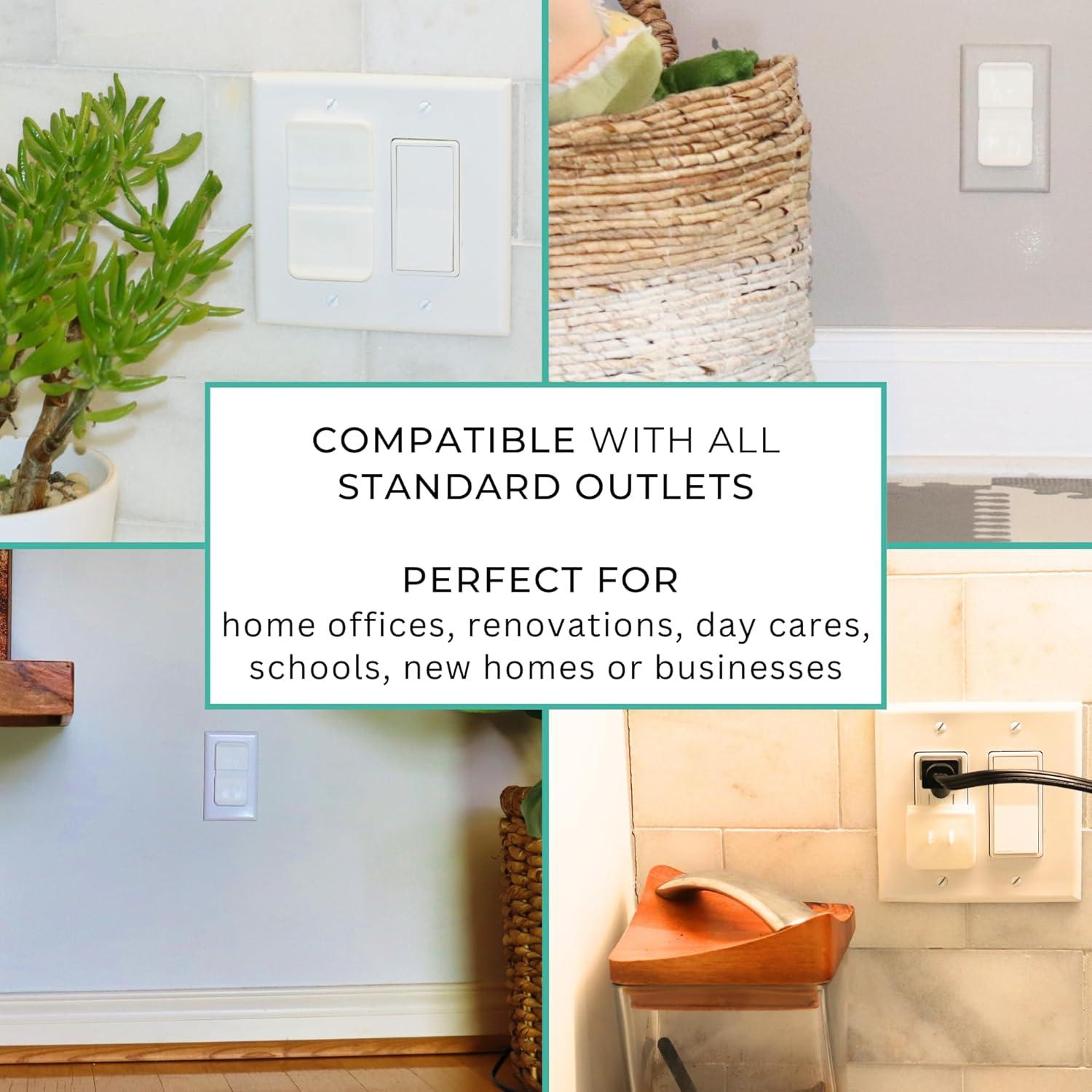 Cubiertas de Enchufe Doble Blancas Infant Tree - Paquete de 10