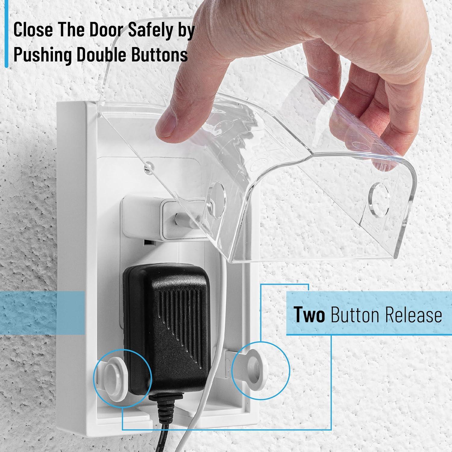 Caja de Cubierta de Enchufe de Seguridad Bates - 2 Placas
