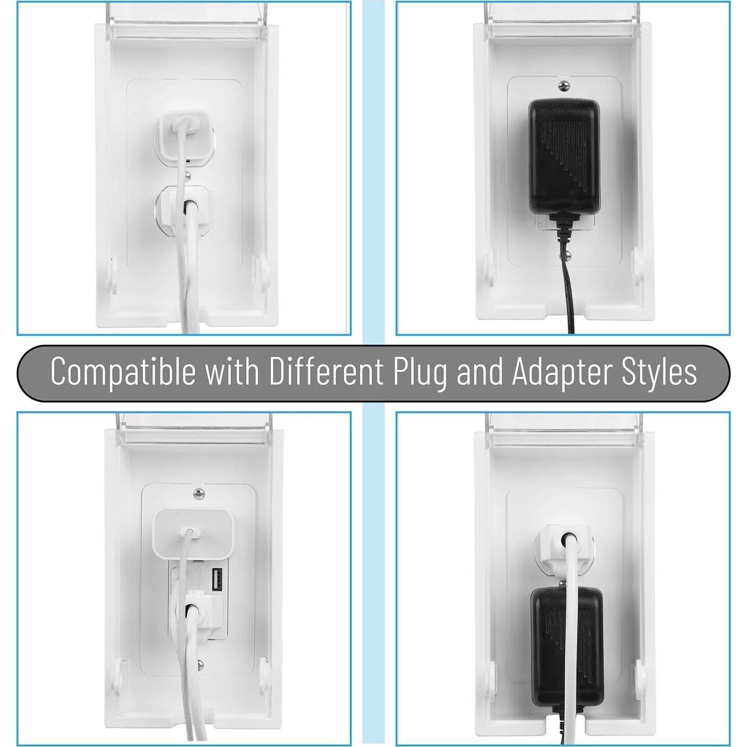 Caja de Cubierta de Enchufe de Seguridad Bates - 2 Placas