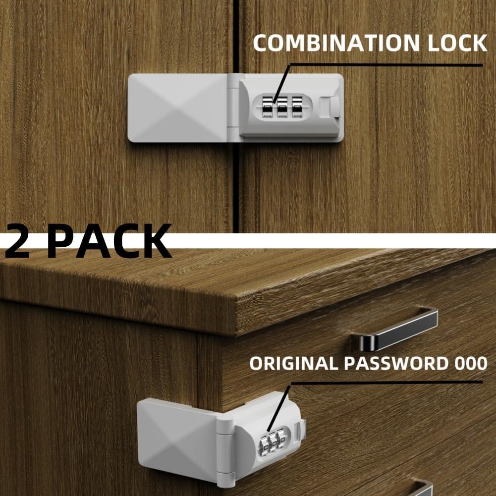 Cerraduras de Cajón Seguridad Infantil REZIPO 2 Piezas Blanco