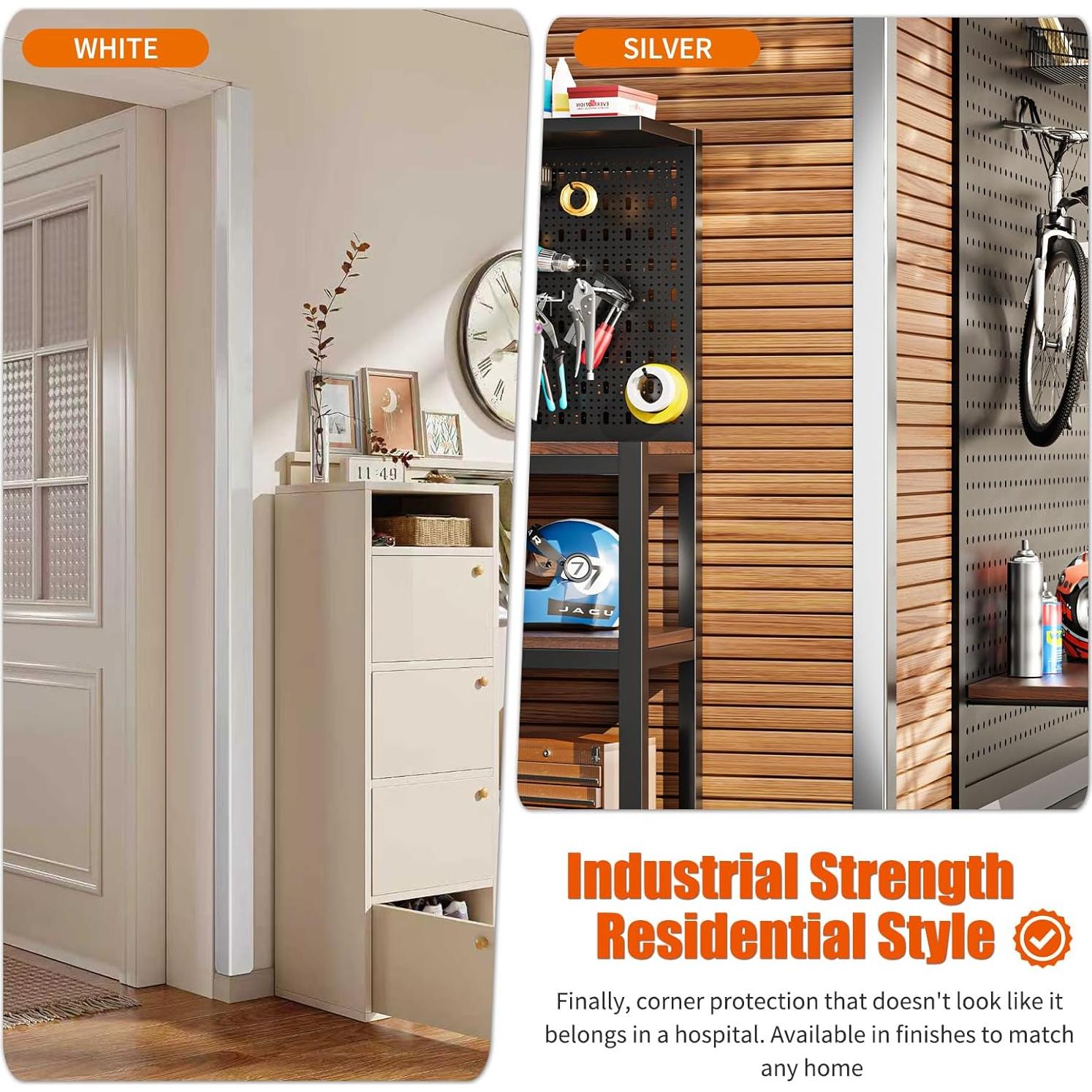 Protectores de Esquinas de Pared HelloaySen 2x2x121.92 cm Acero Inoxidable - Paquete de 10