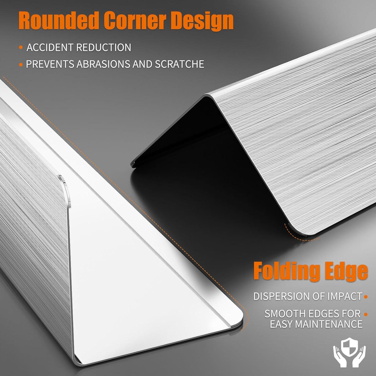 Protectores de Esquinas de Pared HelloaySen 2x2x121.92 cm Acero Inoxidable - Paquete de 10