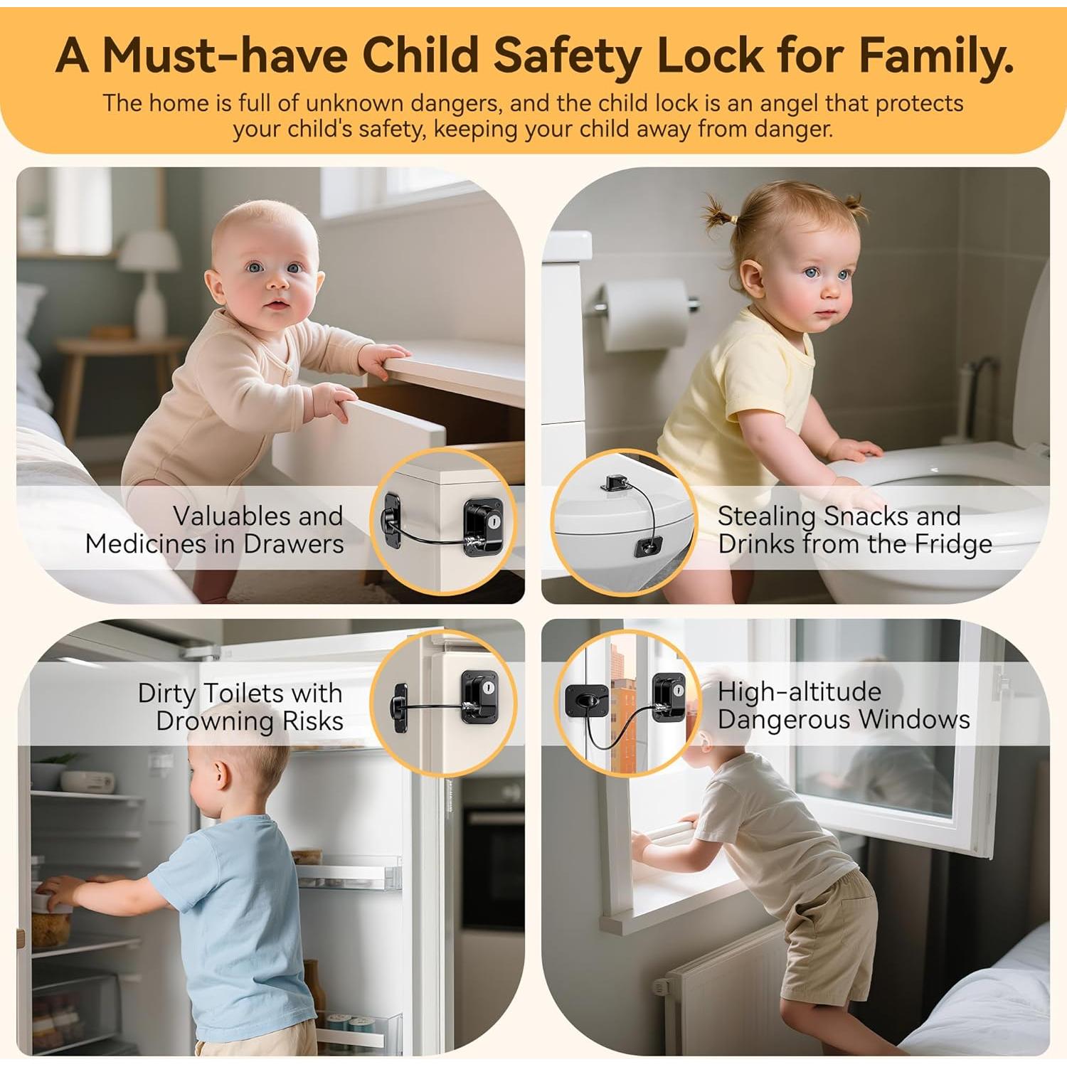 Cerraduras de Refrigerador para Niños Wilbeva - 2 Paquete