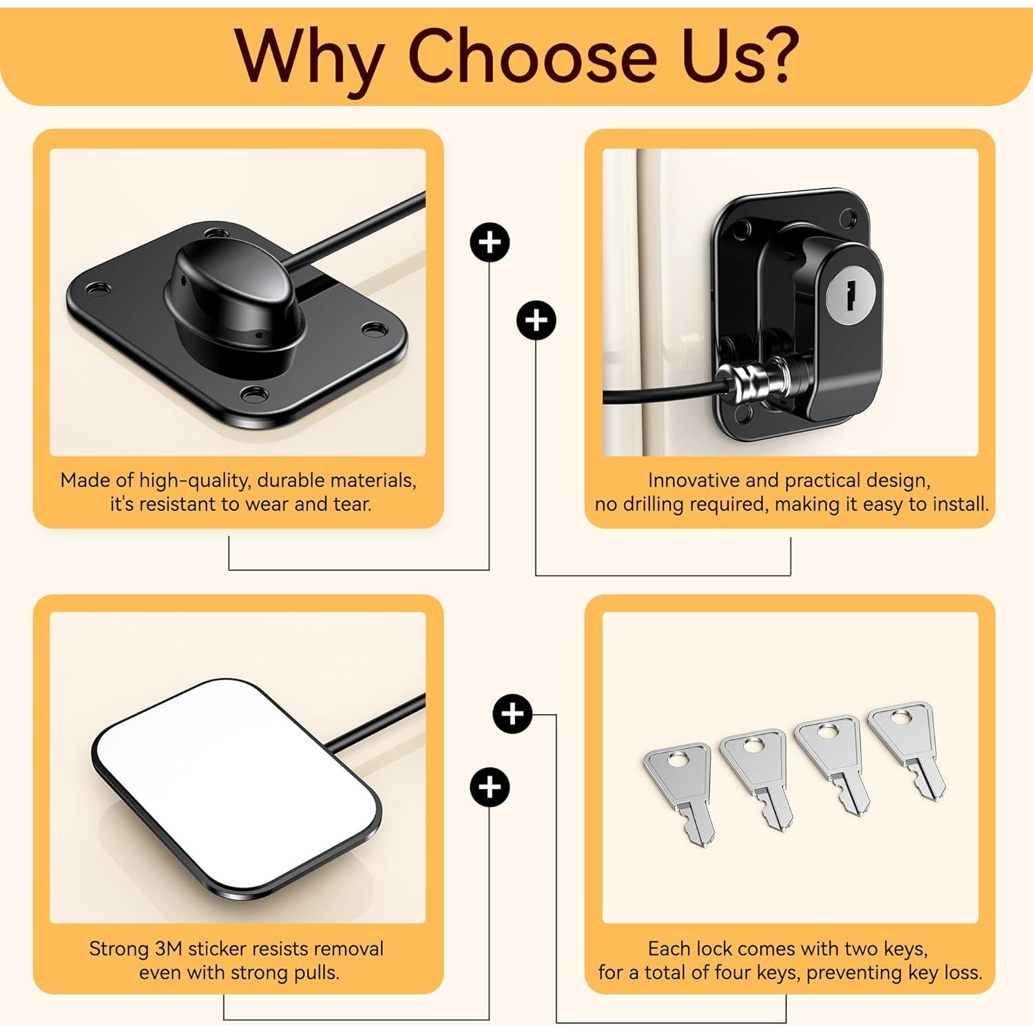 Cerraduras de Refrigerador para Niños Wilbeva - 2 Paquete