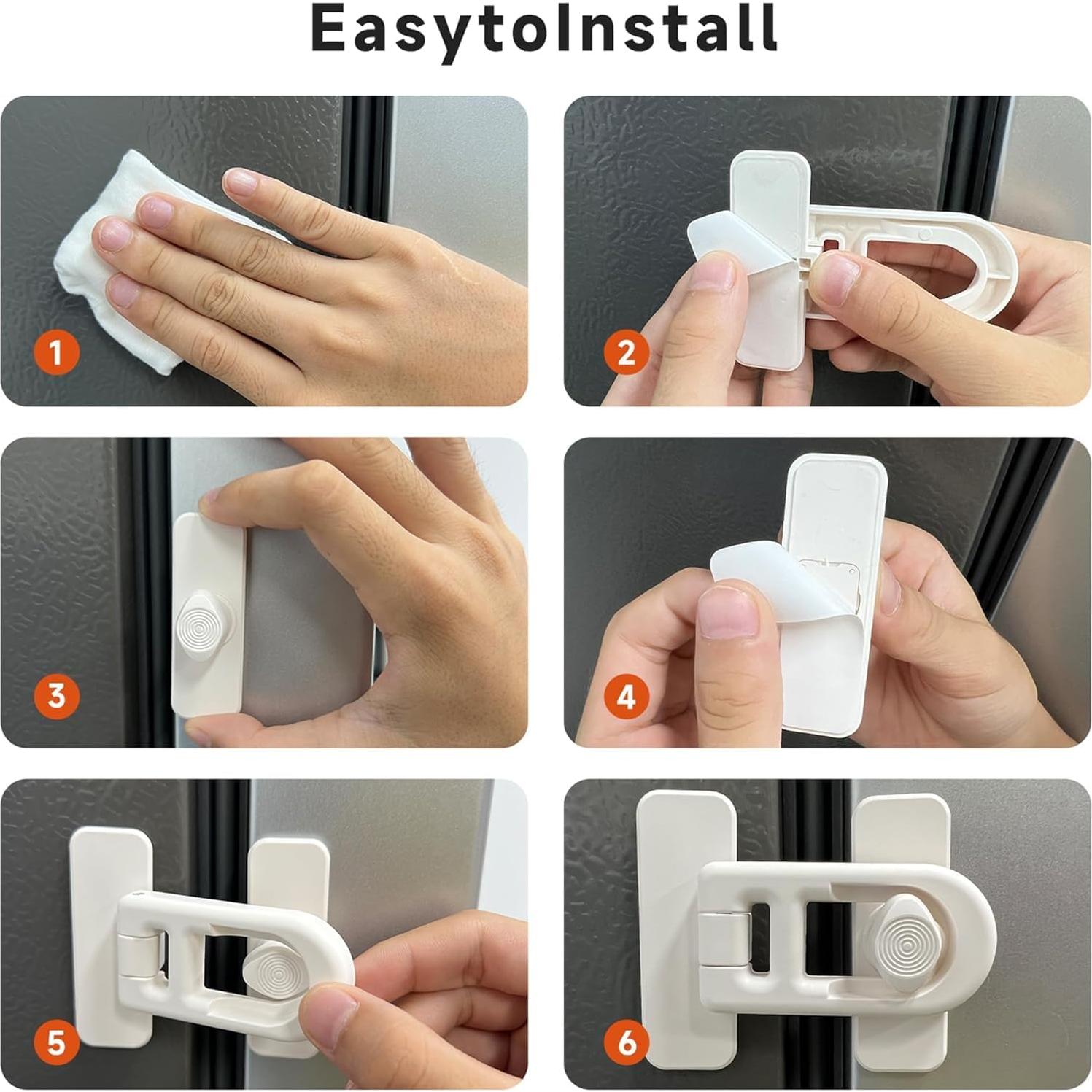 Cerraduras de Refrigerador a Prueba de Niños - 2 Piezas - Negro