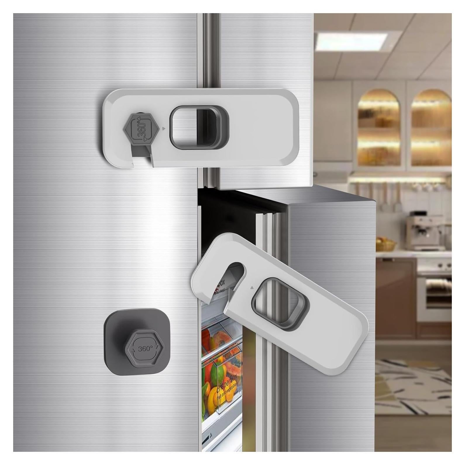2 Cerraduras de Refrigerador con Adhesivo para Niños - Seguridad