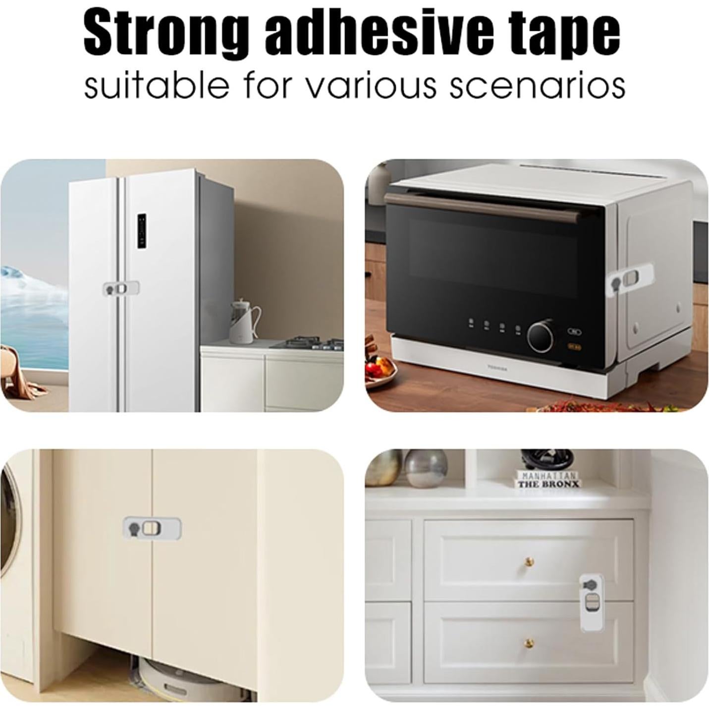 2 Cerraduras de Refrigerador con Adhesivo para Niños - Seguridad