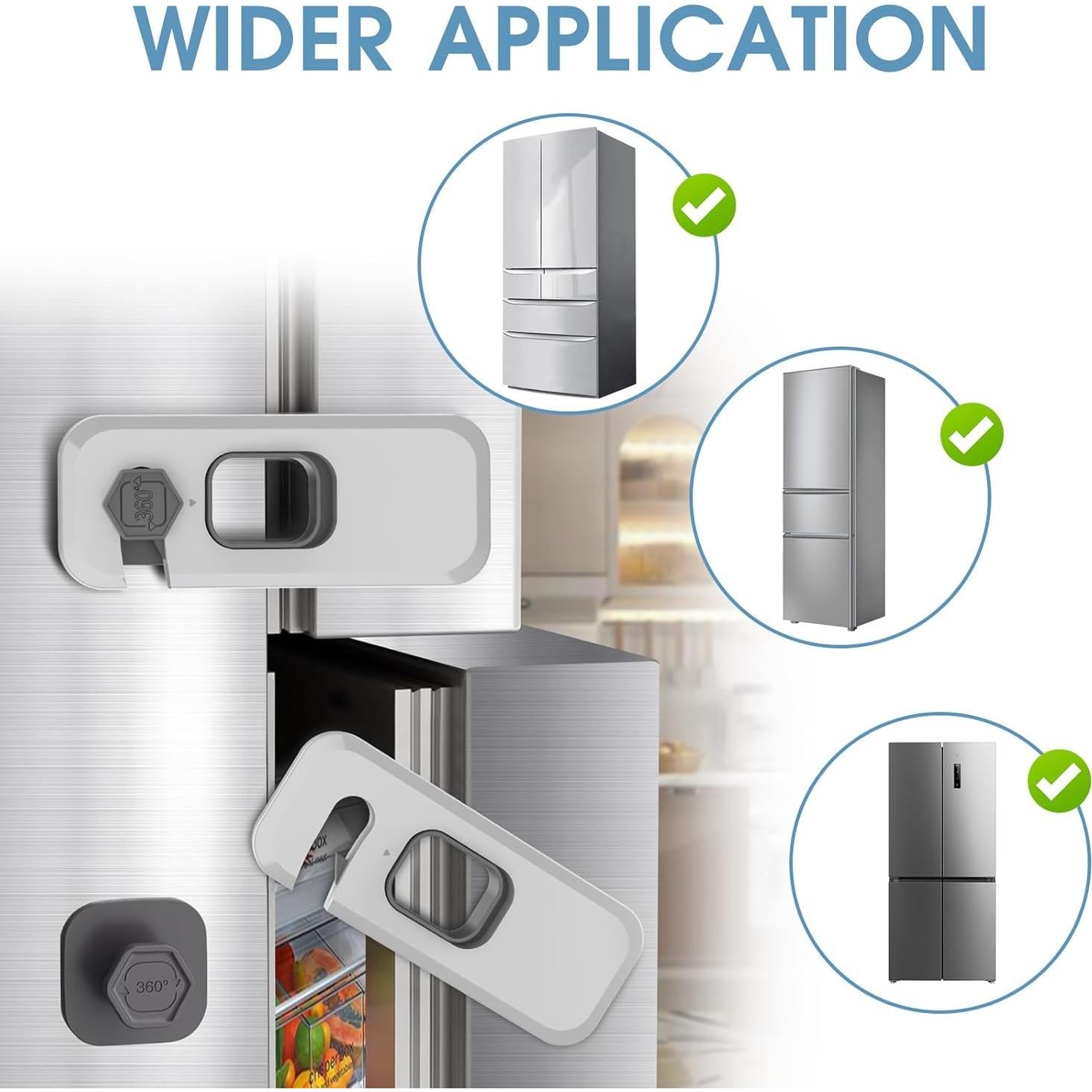 2 Cerraduras de Refrigerador con Adhesivo para Niños - Seguridad