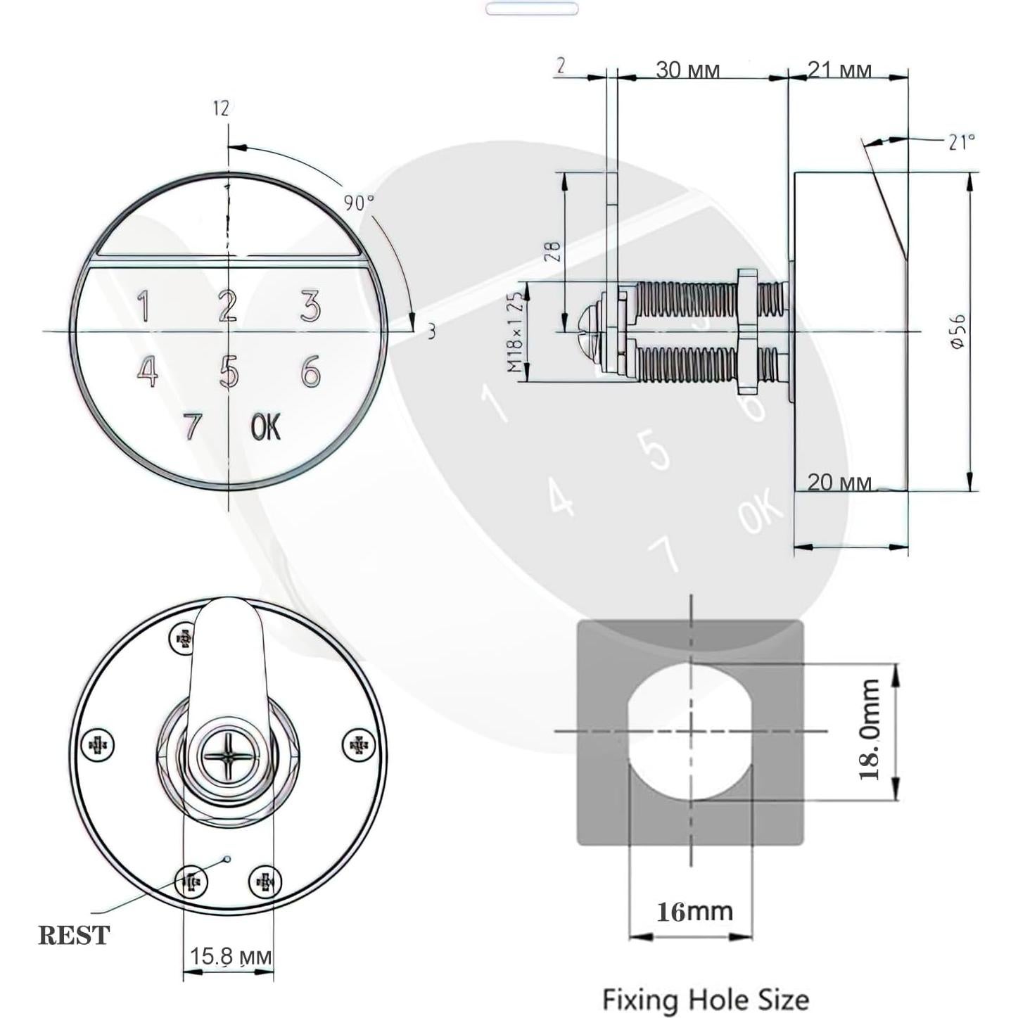 Cerradura Electrónica Táctil Lelukee para Armarios y Buzones