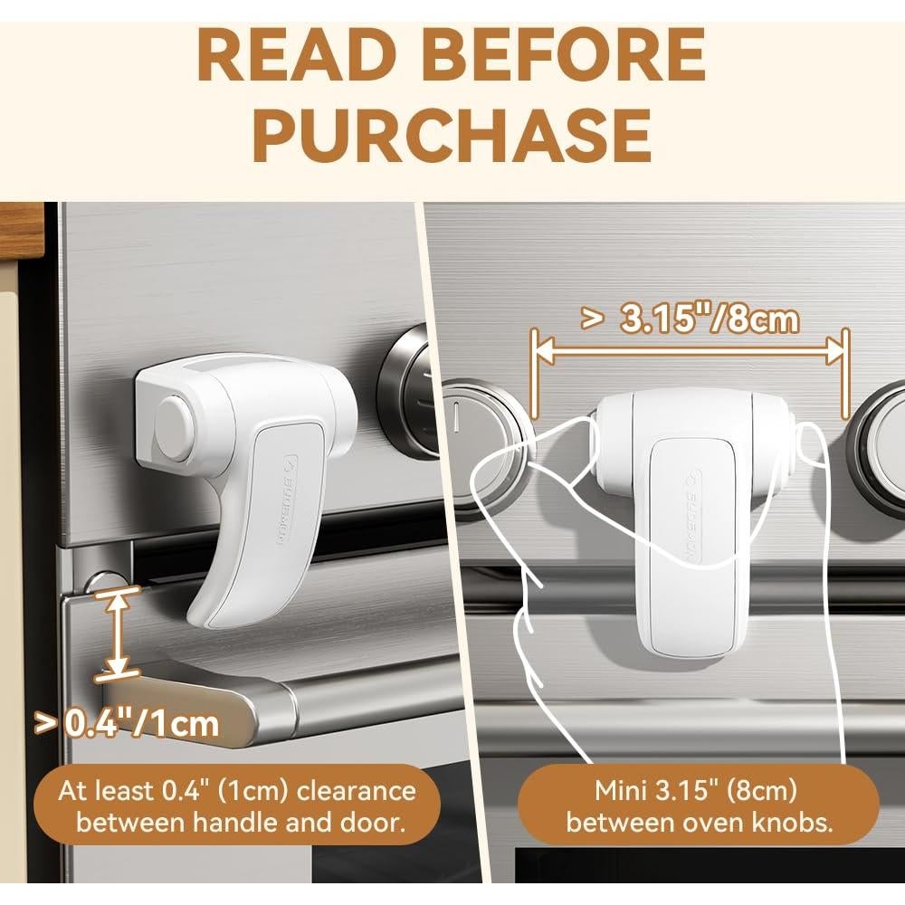 Cerradura de Seguridad para Horno EUDEMON - Fácil Instalación, Blanco