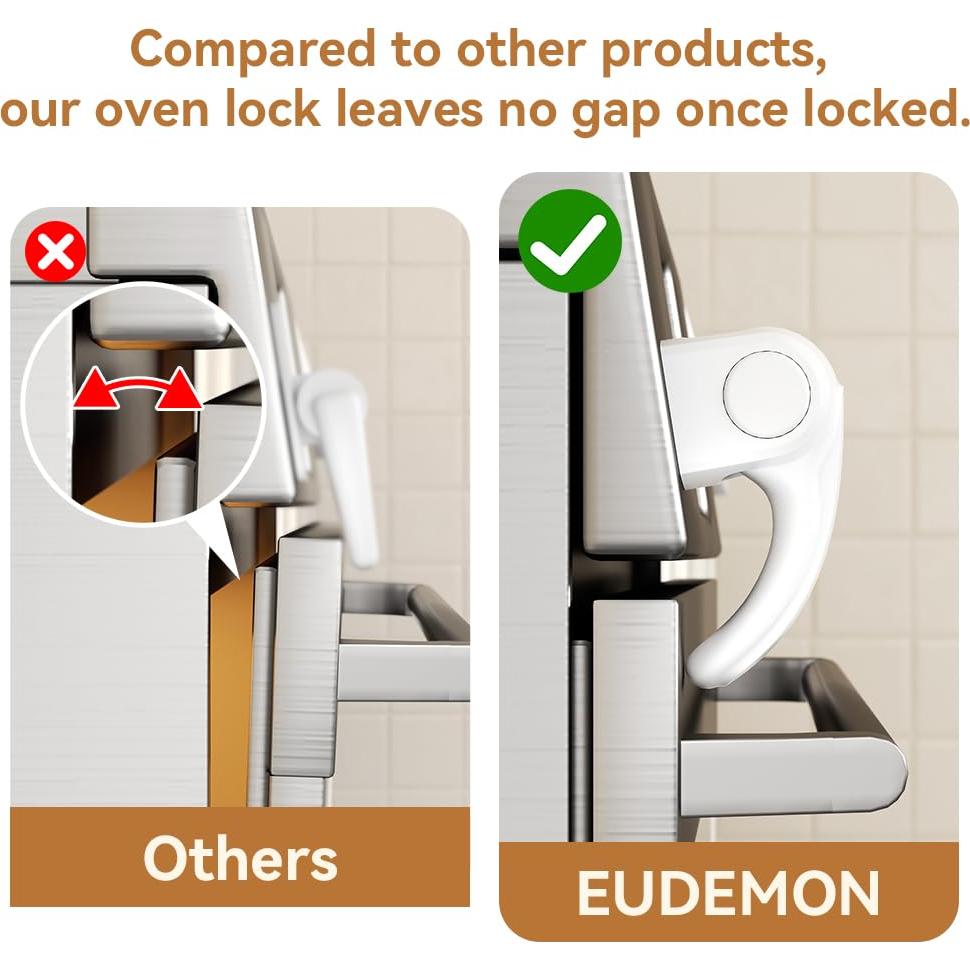 Cerradura de Seguridad para Horno EUDEMON - Fácil Instalación, Blanco