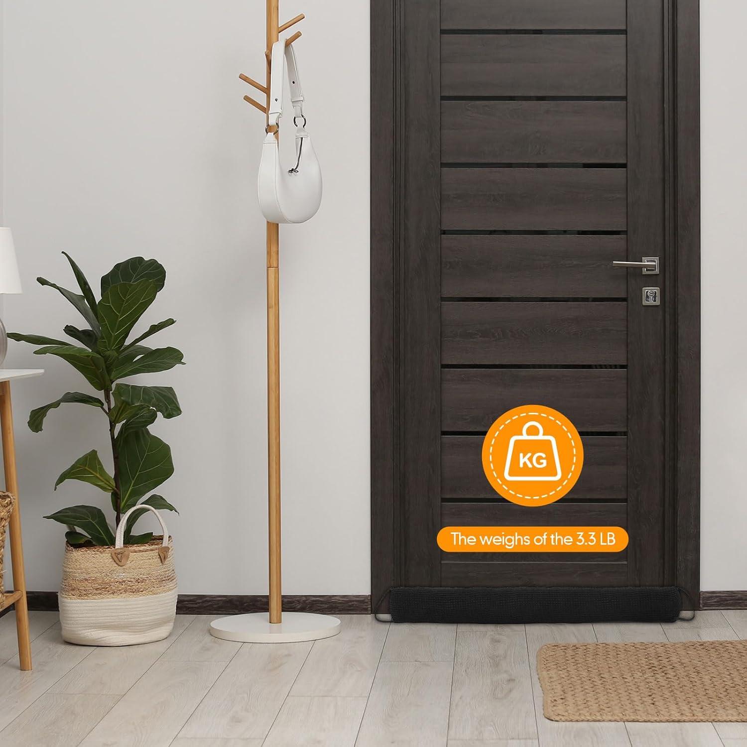 Tope de Puerta Triangular Fiwochic 91.44 cm Aislante Acústico Negro