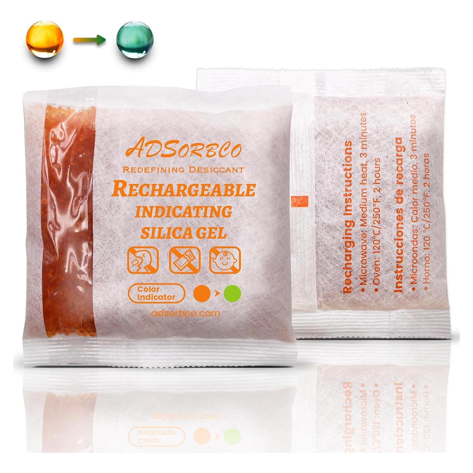 Paquetes de Gel de Sílice Adsorbco 200g - 2 Piezas Recargables